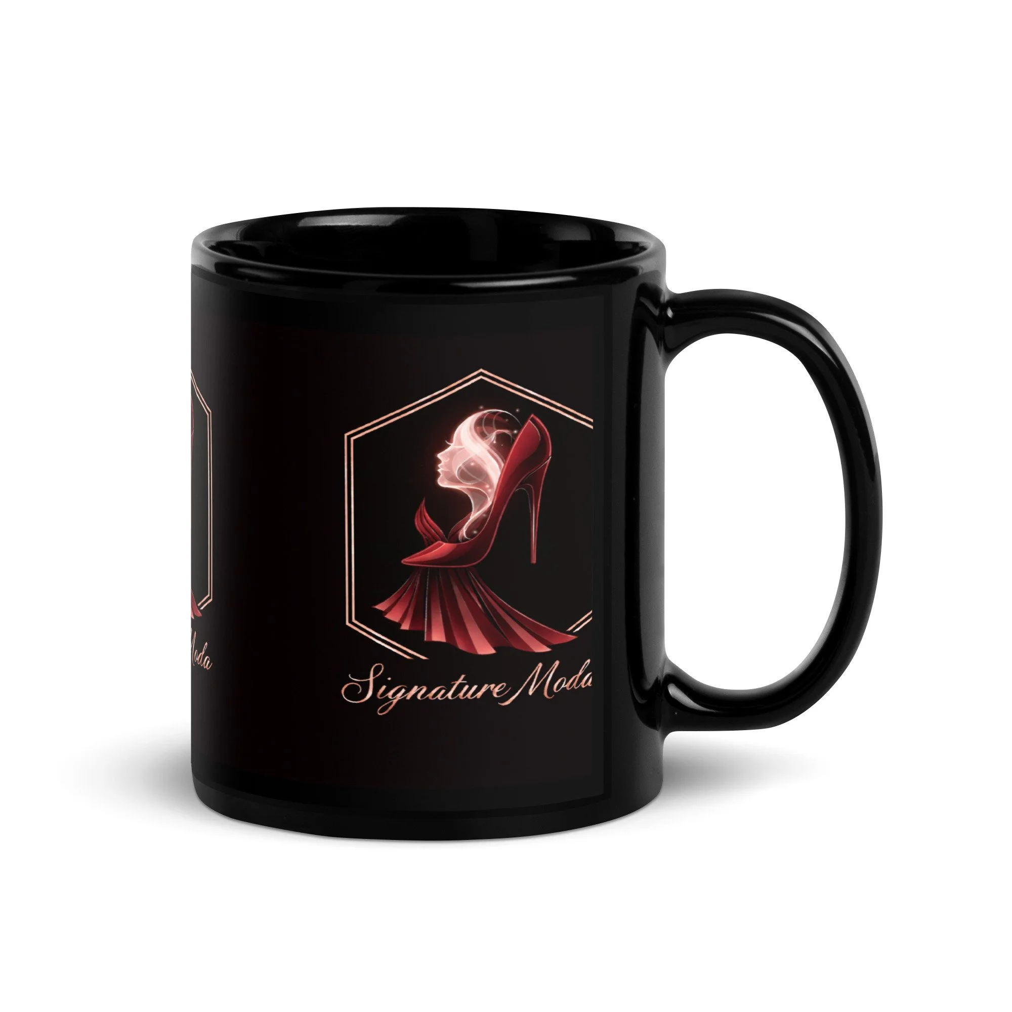 Signature Moda Black Glossy Mug
