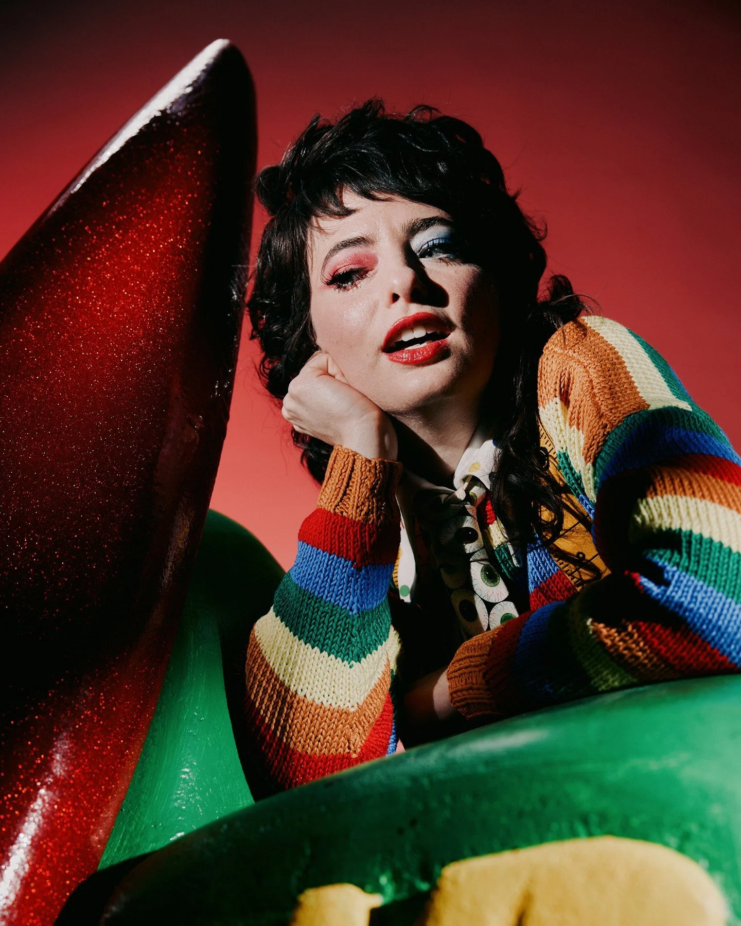 My true DREAM GIG! One of my favorite comedians, Sarah Sherman, with props from her upcoming @HBOmax special for the @nytimes. I love photographing comedians more than most anything and I've always thought Sarah Sherman's brand of comedy is genius.⁠ 