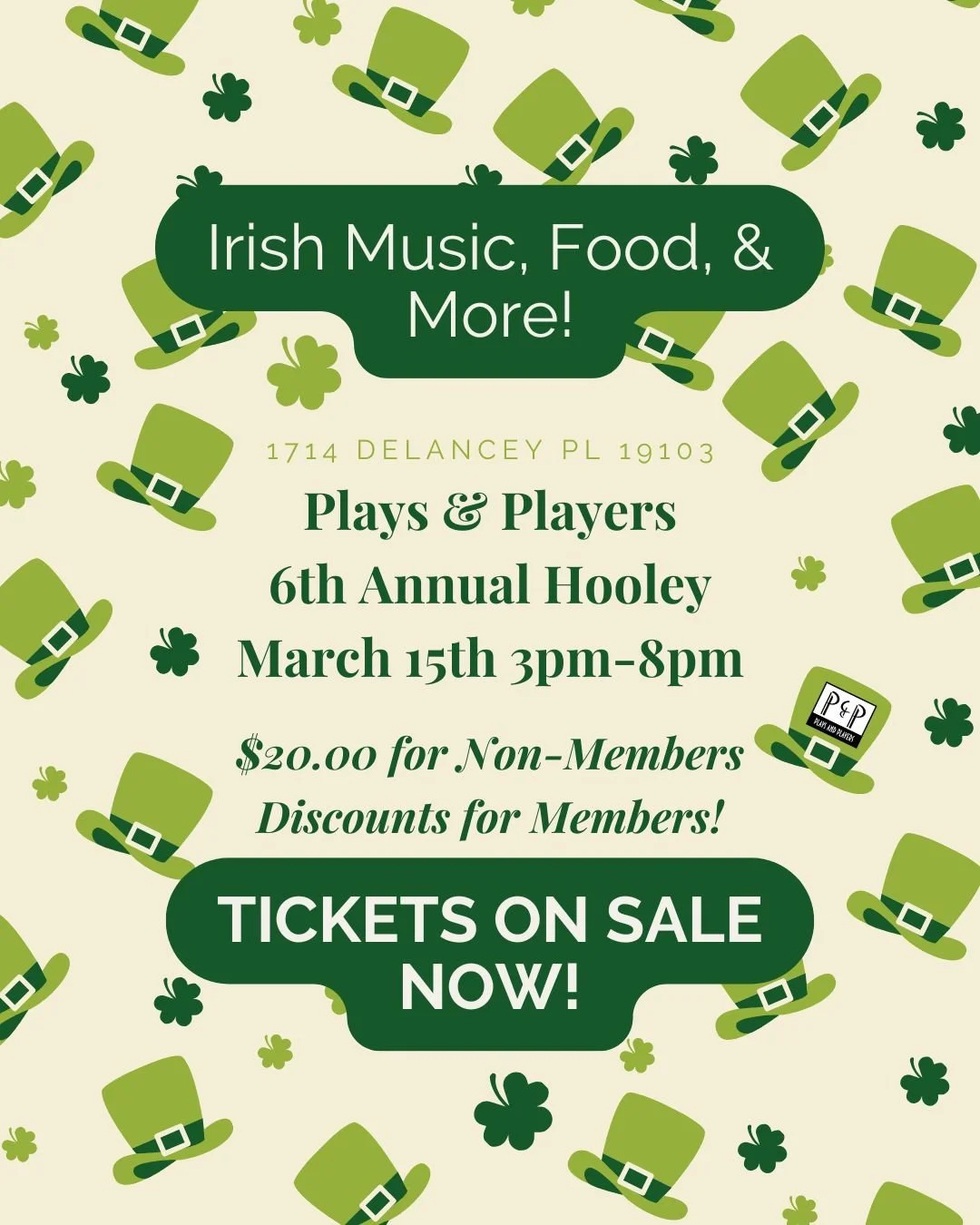 Join us at Quig's for our 6th annual Hooley! 

Skip the green beer and beads and join us for our celebration of Irish tradition! We will have traditional Irish foods such as corned beef and cabbage, Coddle, and Soda Bread. 

Irish Folk music will be 