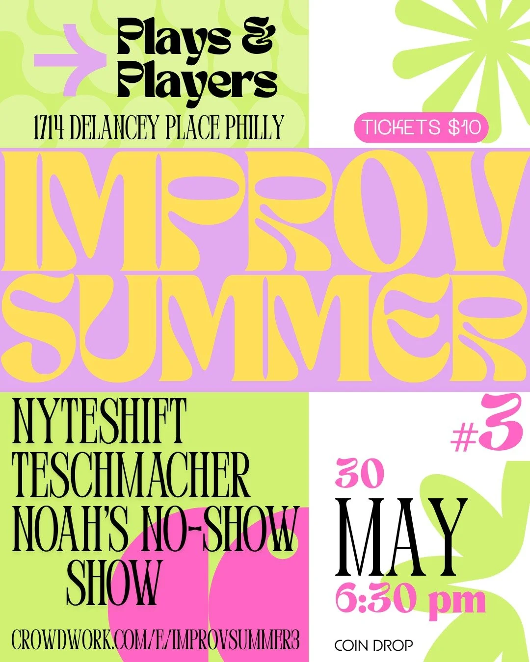 TONIGHT 5/30! 

Improv Summer at the Skinner Studio! Ring bell and meet us on the third floor!

Shows at 6:30pm &amp; 8:15pm

Two different lineups! 

Tickets at crowdwork.com/v/swearjar/shows

#phillycomedy #phillyimprov #phillyevents #cheapdate