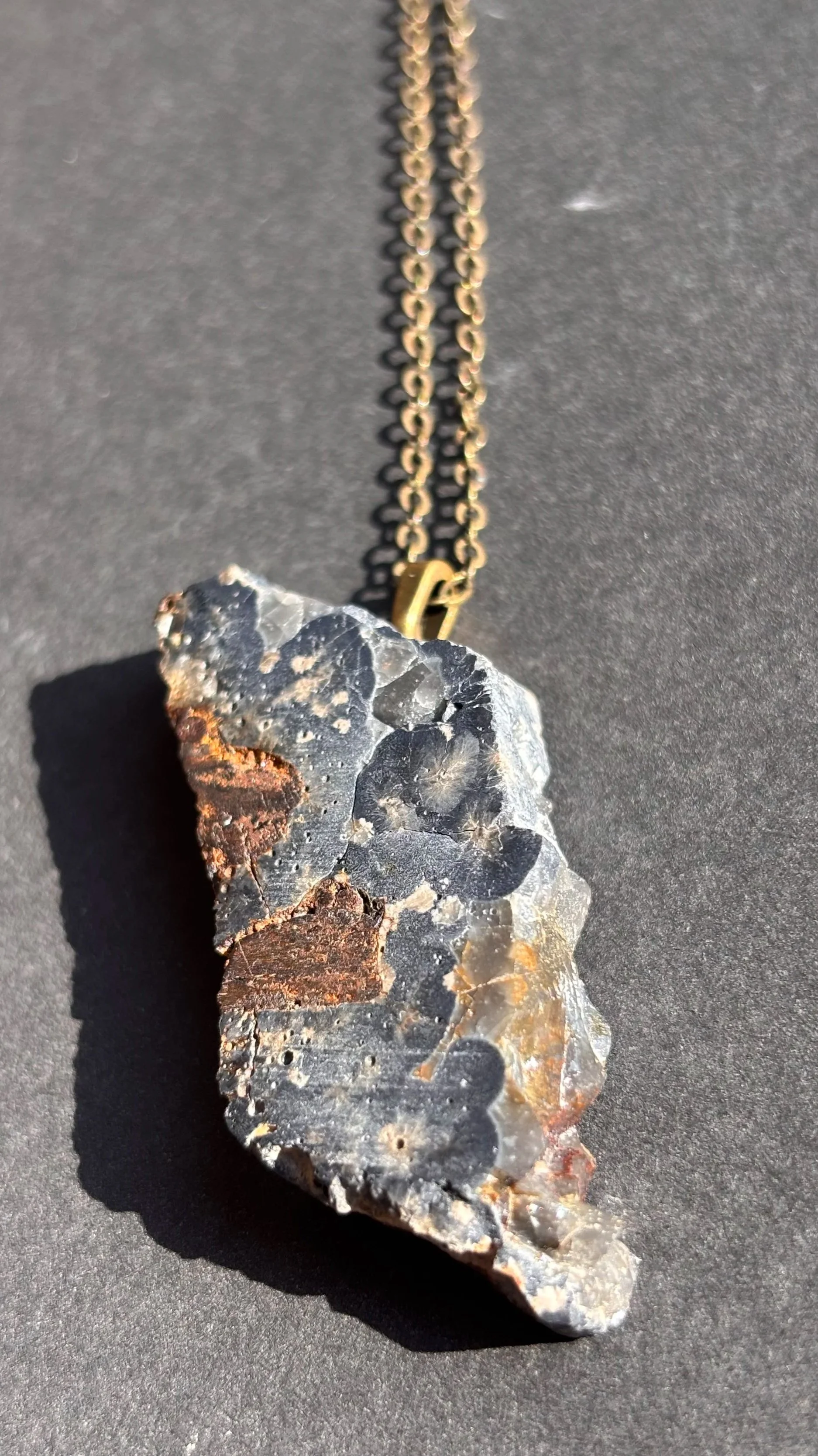 Rustic Leland Blue Necklace with Copper Veining