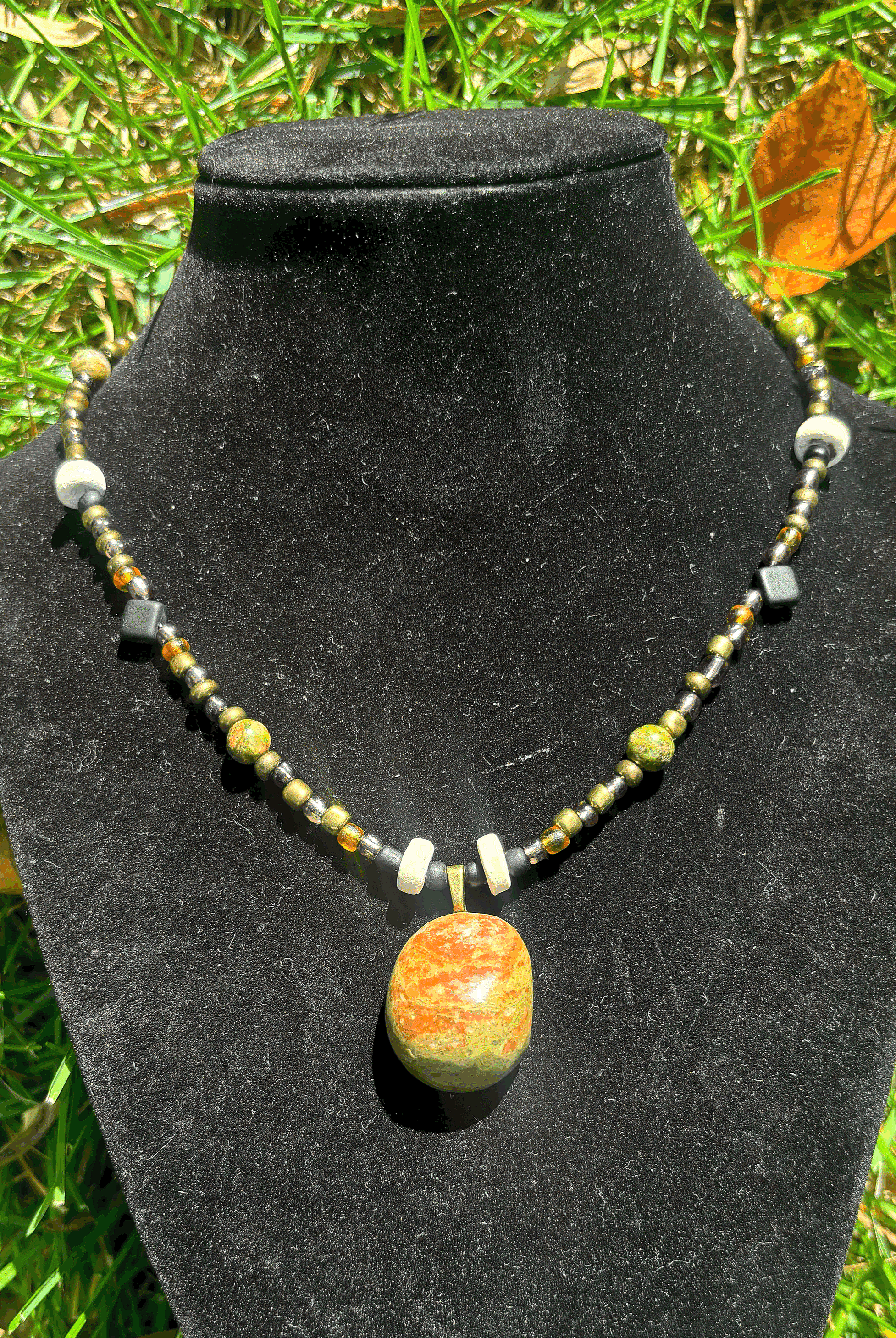 Unakite Bead Necklace