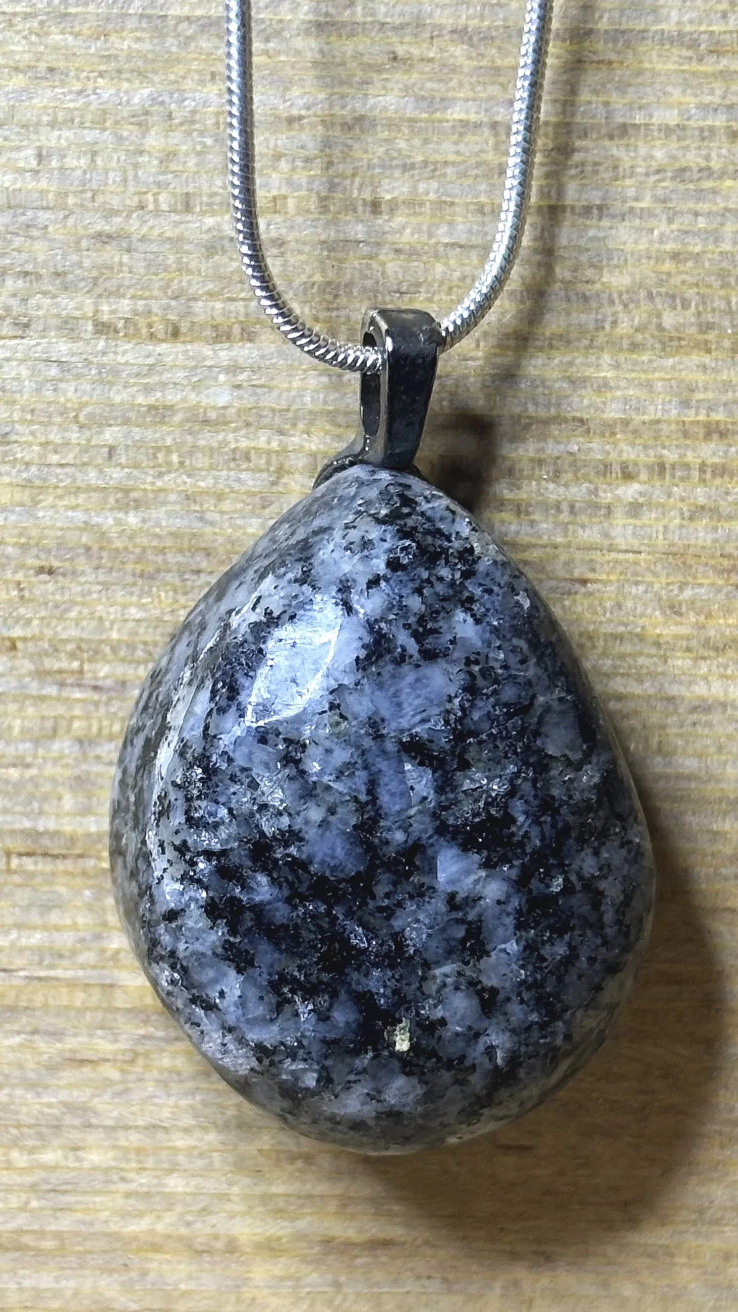 Lake Michigan Stone Pendant on Sterling Silver Chain