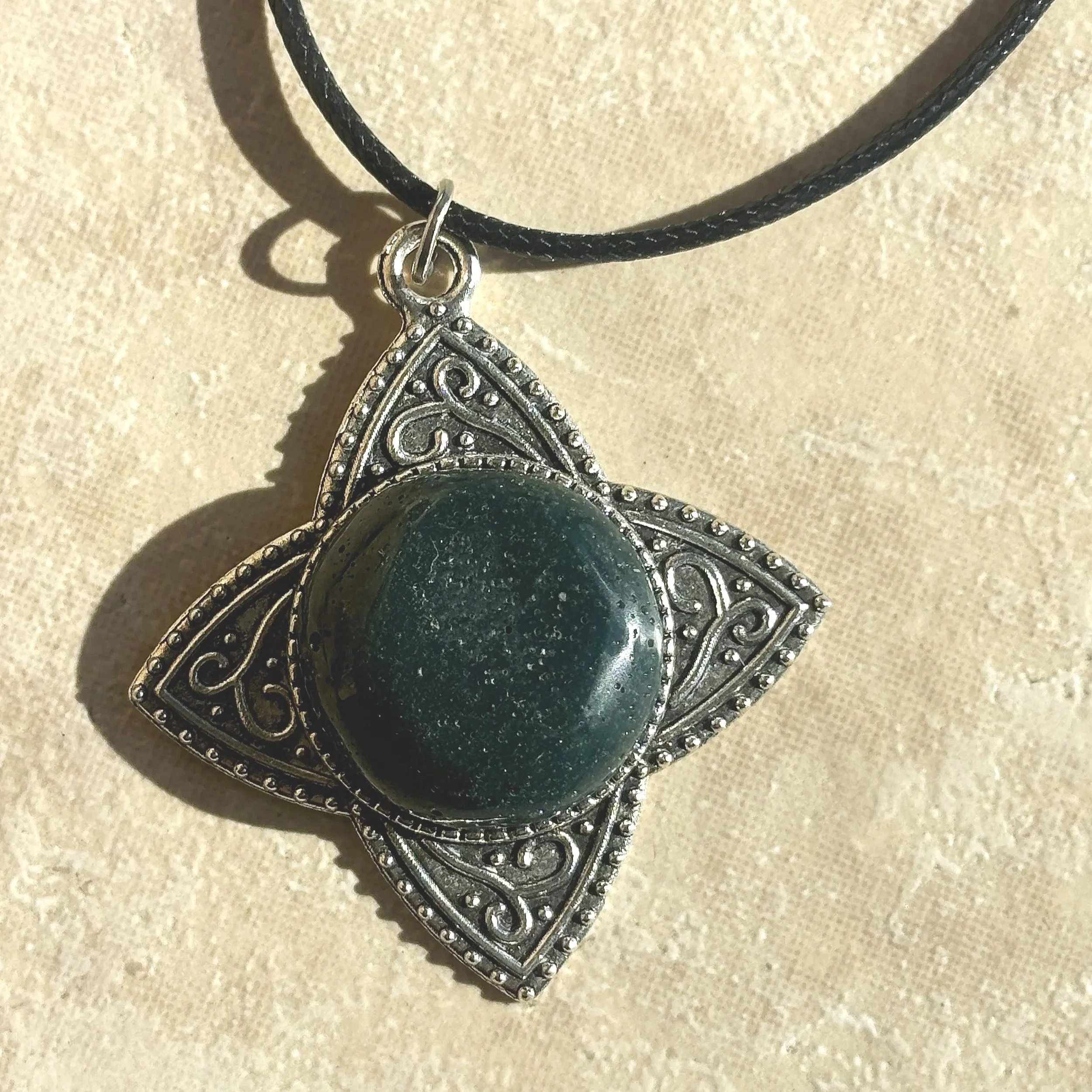 Leland Blue Slag Silver Starburst Pendant