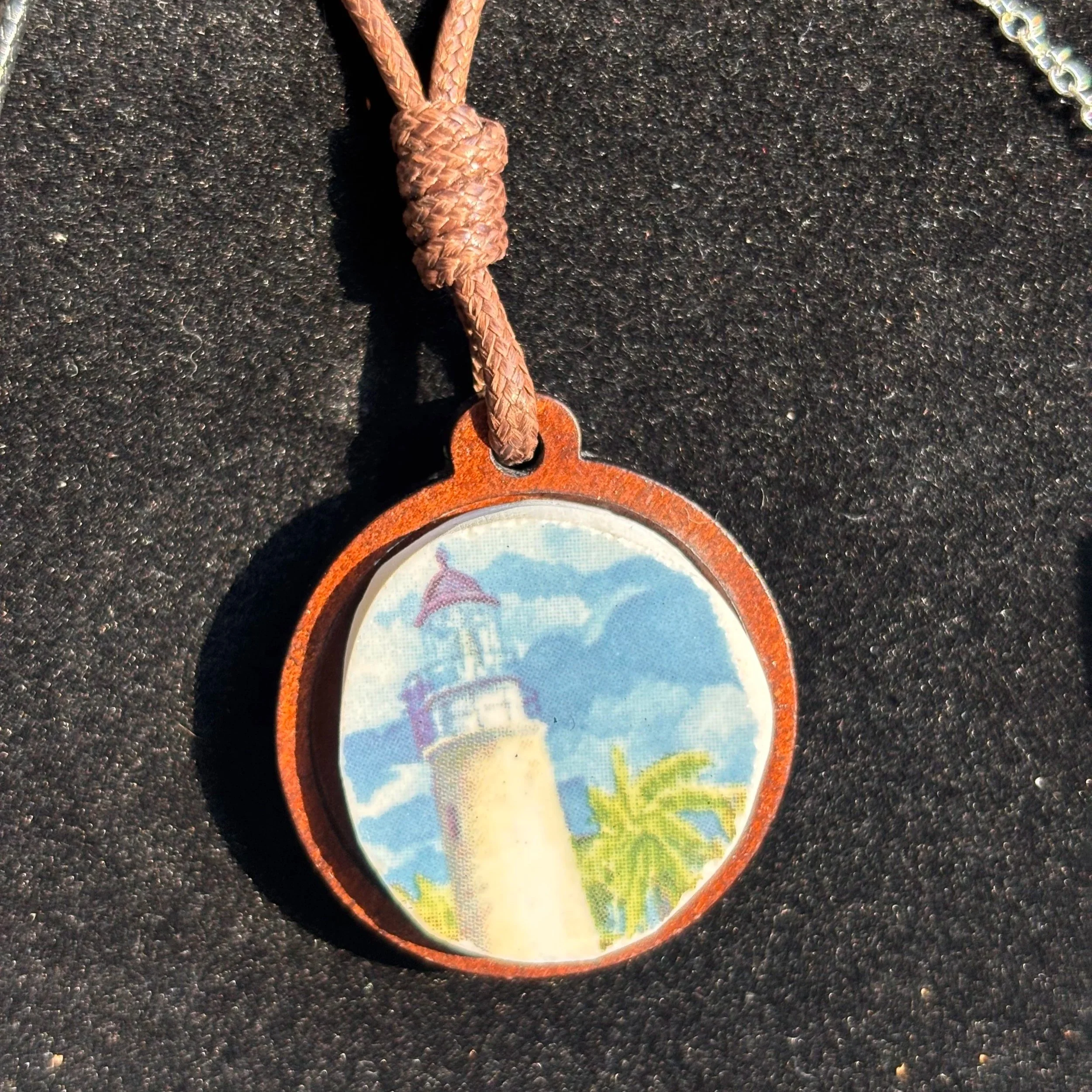 Nautical Lighthouse Porcelain Pendant