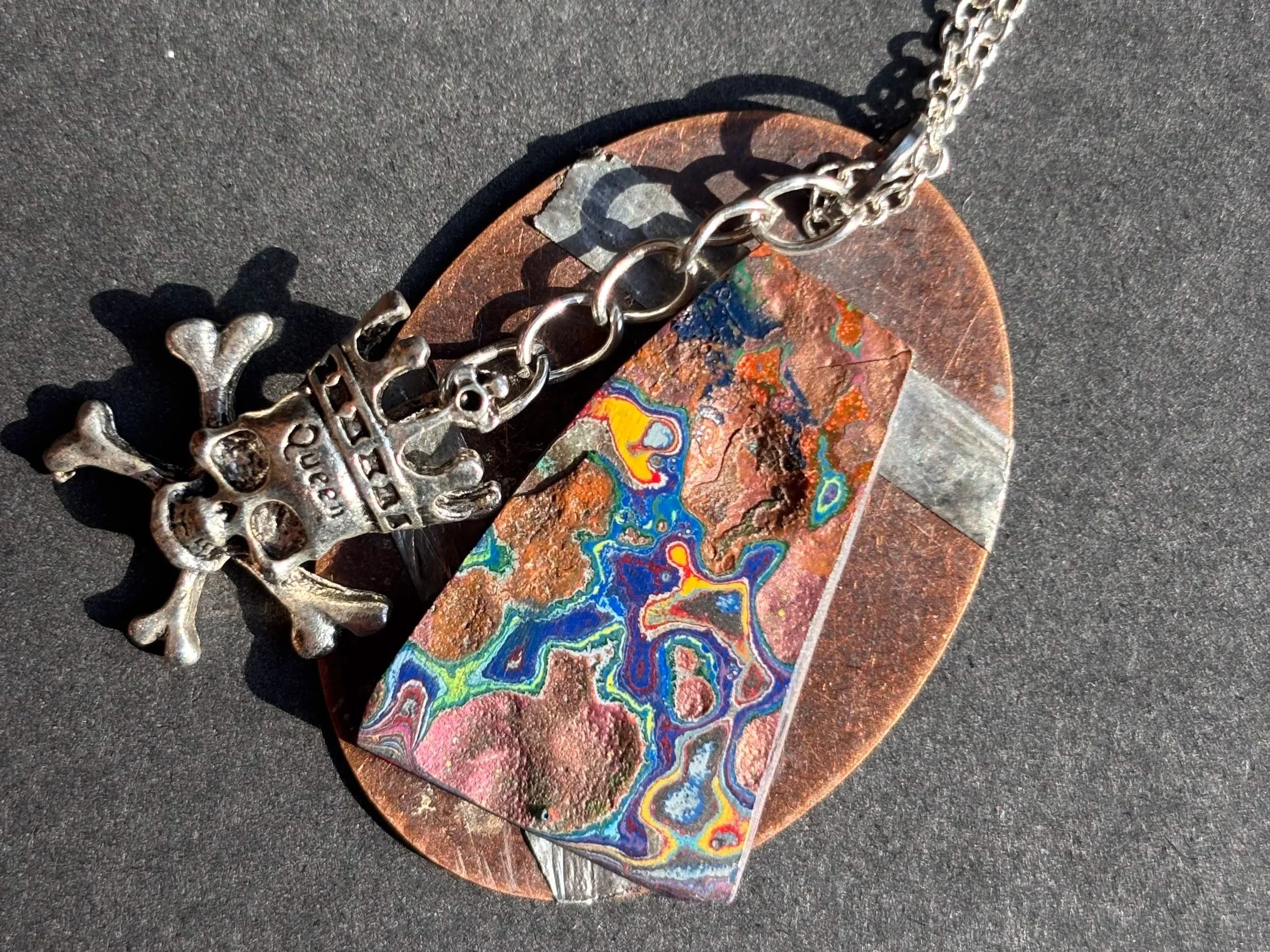 Graffiti Pirate Charm Copper Pendant