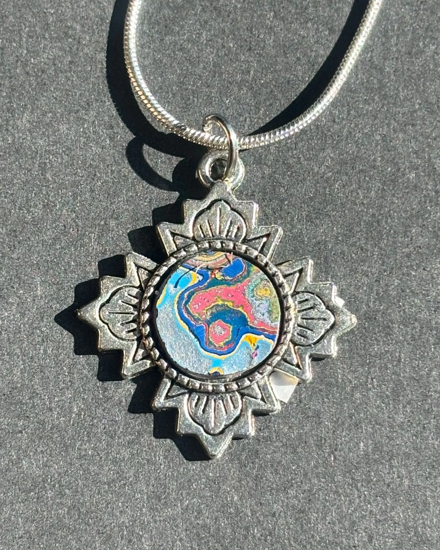 Cadillac Ranch Graffiti Silver Star Pendant Necklace