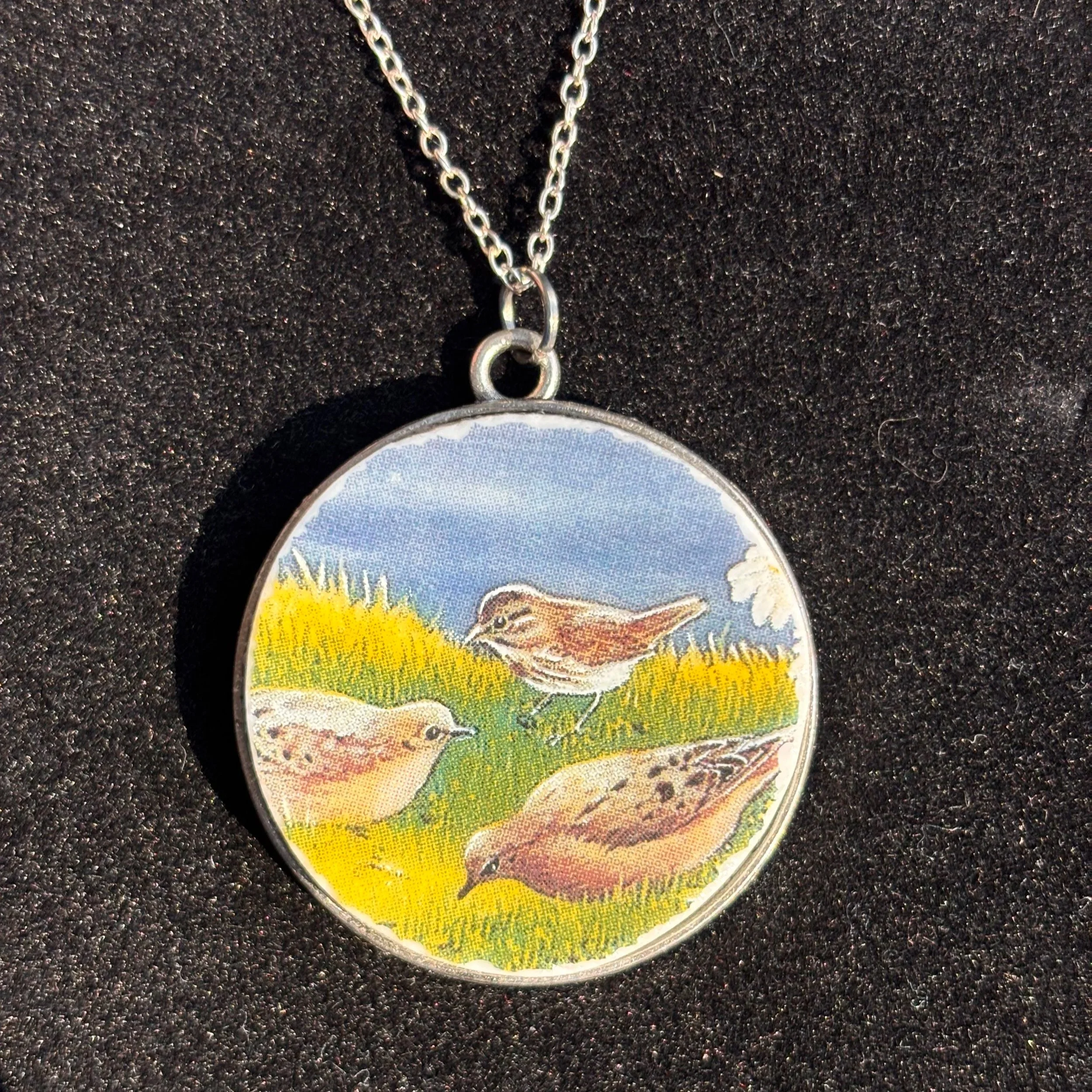 Nature's Grace Porcelain Bird Pendant Necklace