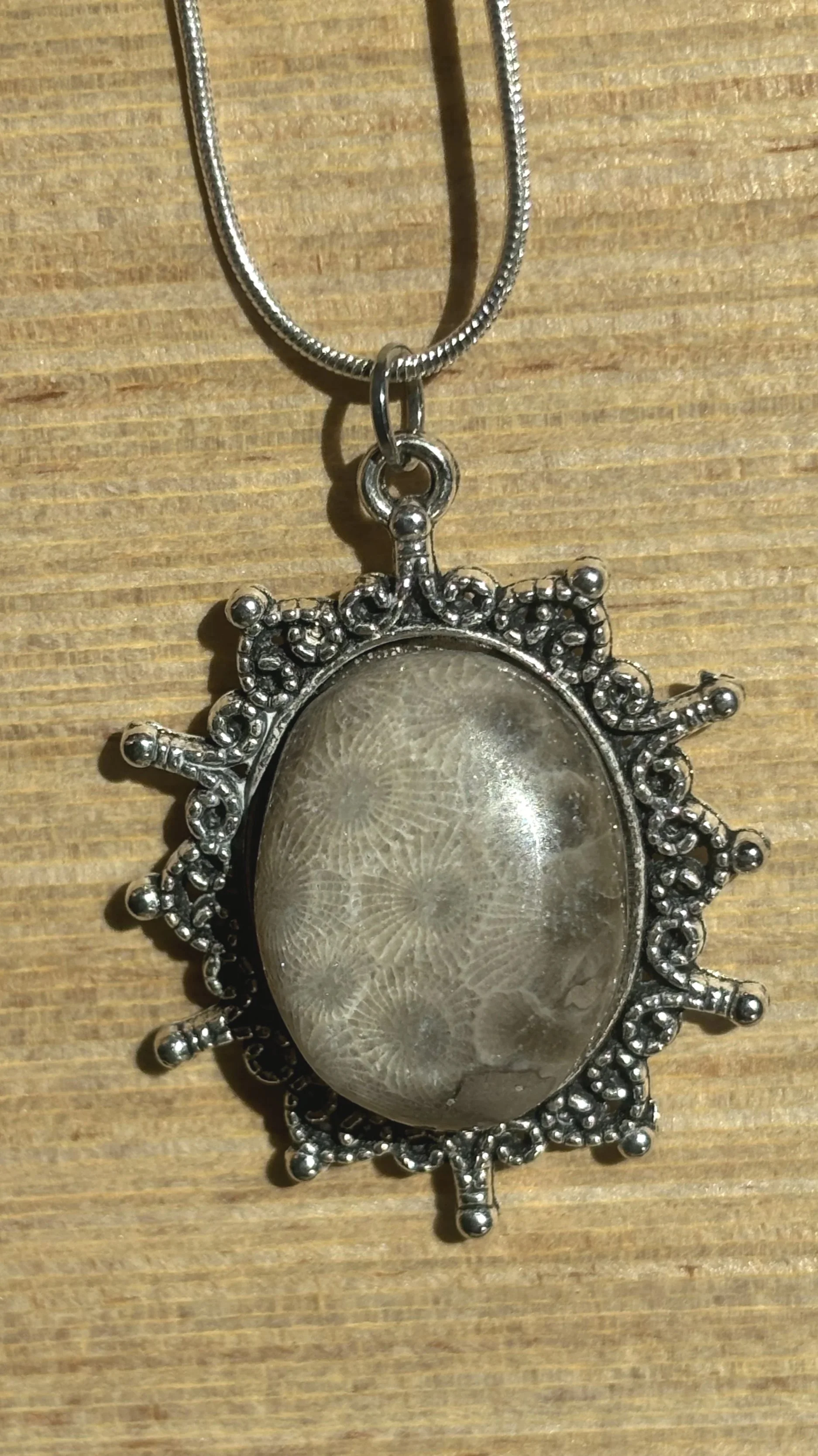 Gothic Elegance Petoskey Stone Pendant