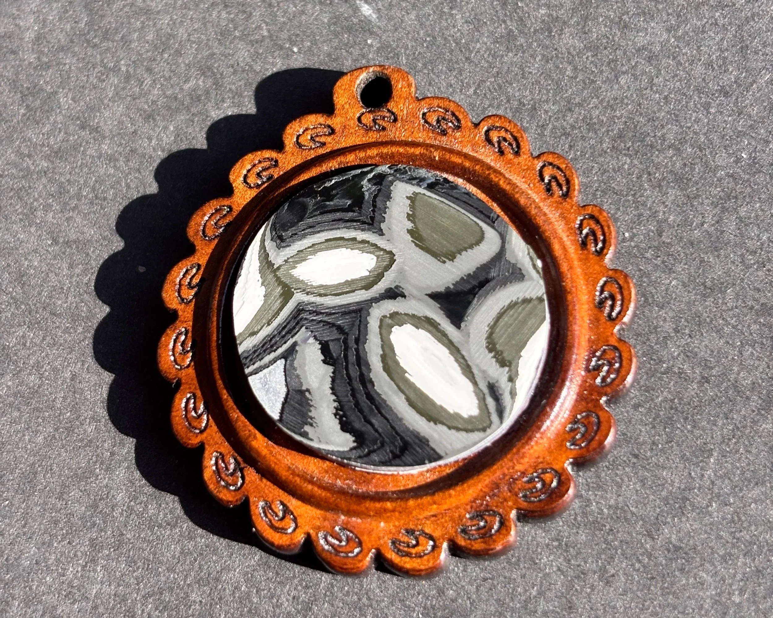 Artisan Jeep Paint Wooden Pendant