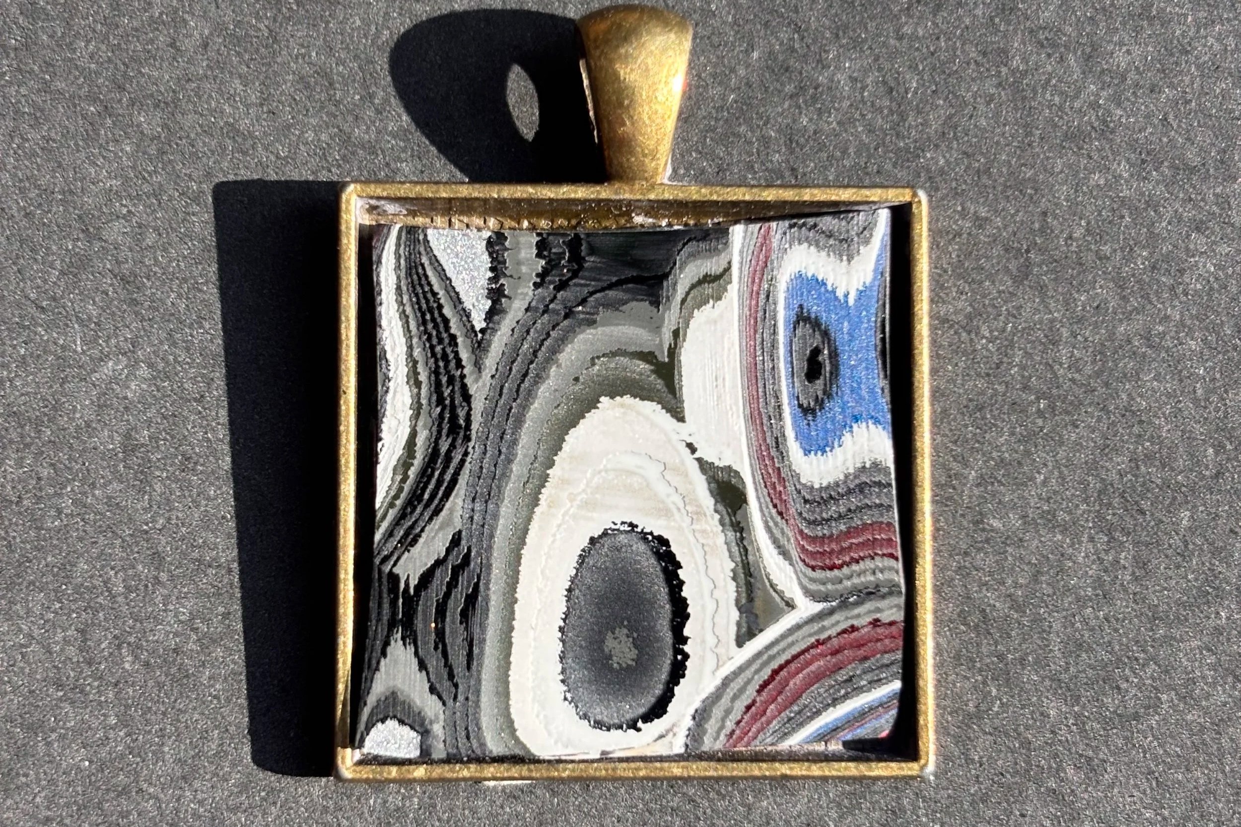 Funky Jeep Paint Bronze Square Pendant