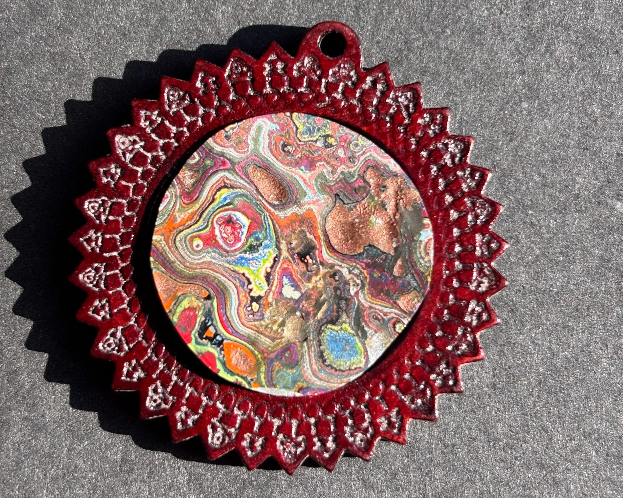 Cadillac Ranch Graffiti Wooden Pendant