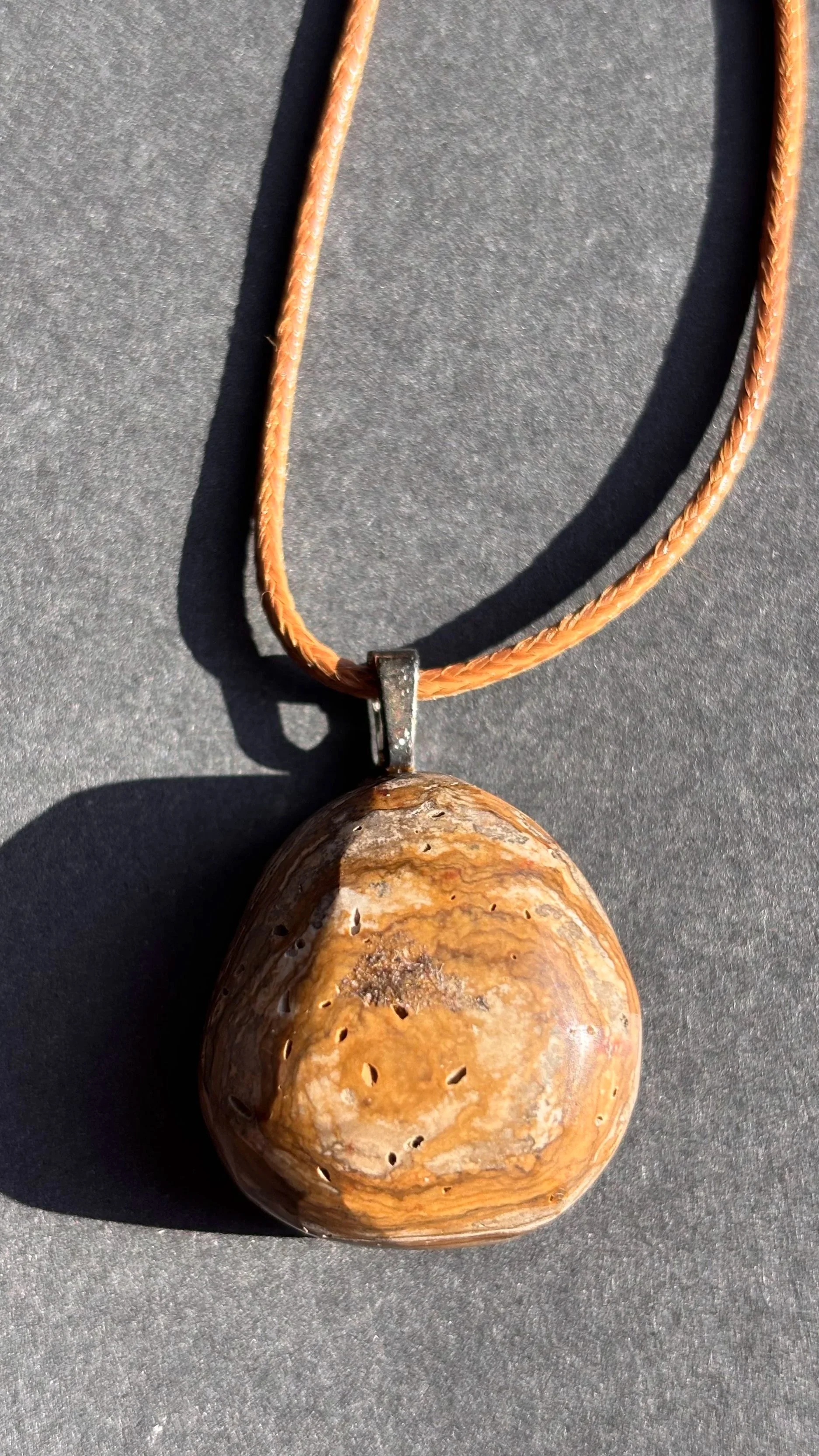 Healing Stone Necklace on Rustic Cord