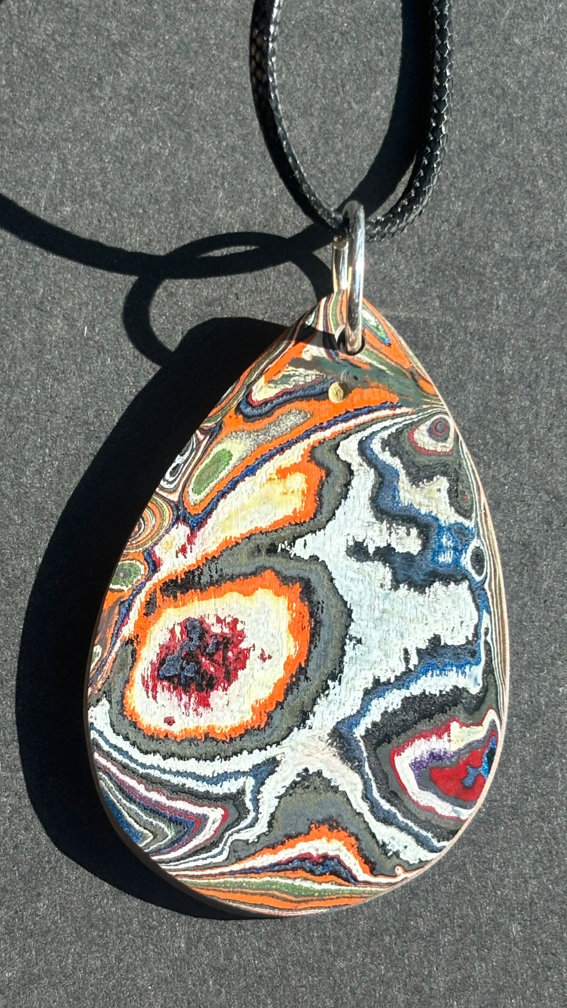 Reversible Teardrop Pendant with Jeep Paint