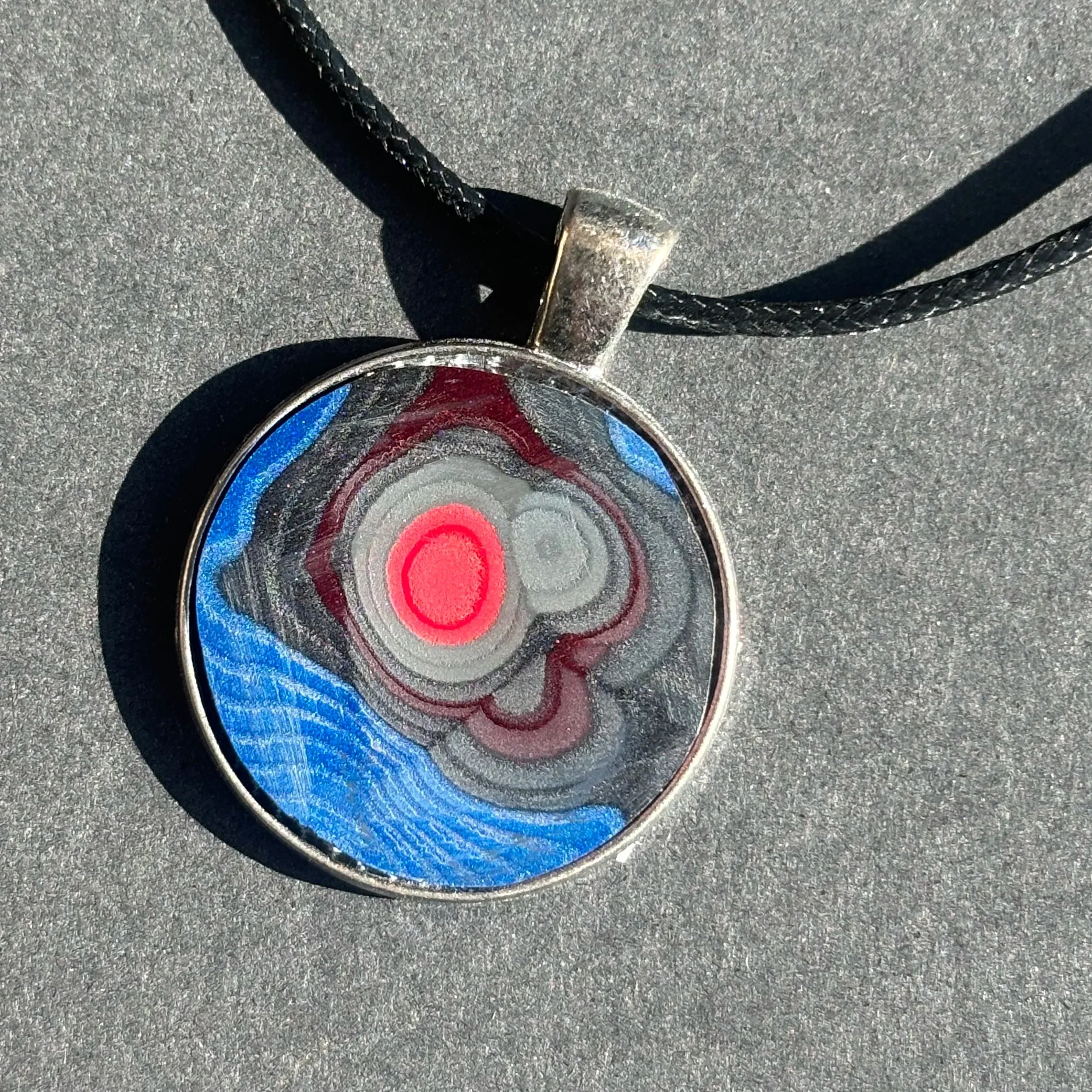 Bulls-Eye Jeep Paint Silver Circle Pendant