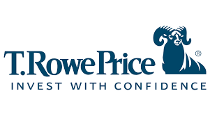 Logo of T. Rowe Price with a lion illustration and the tagline 'Invest with Confidence'.