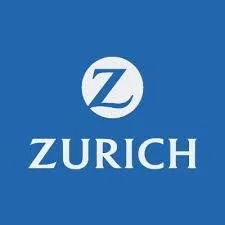 Zurich logo with a white emblem and text on a blue background