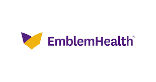 EmblemHealth logo with purple and yellow design and purple text