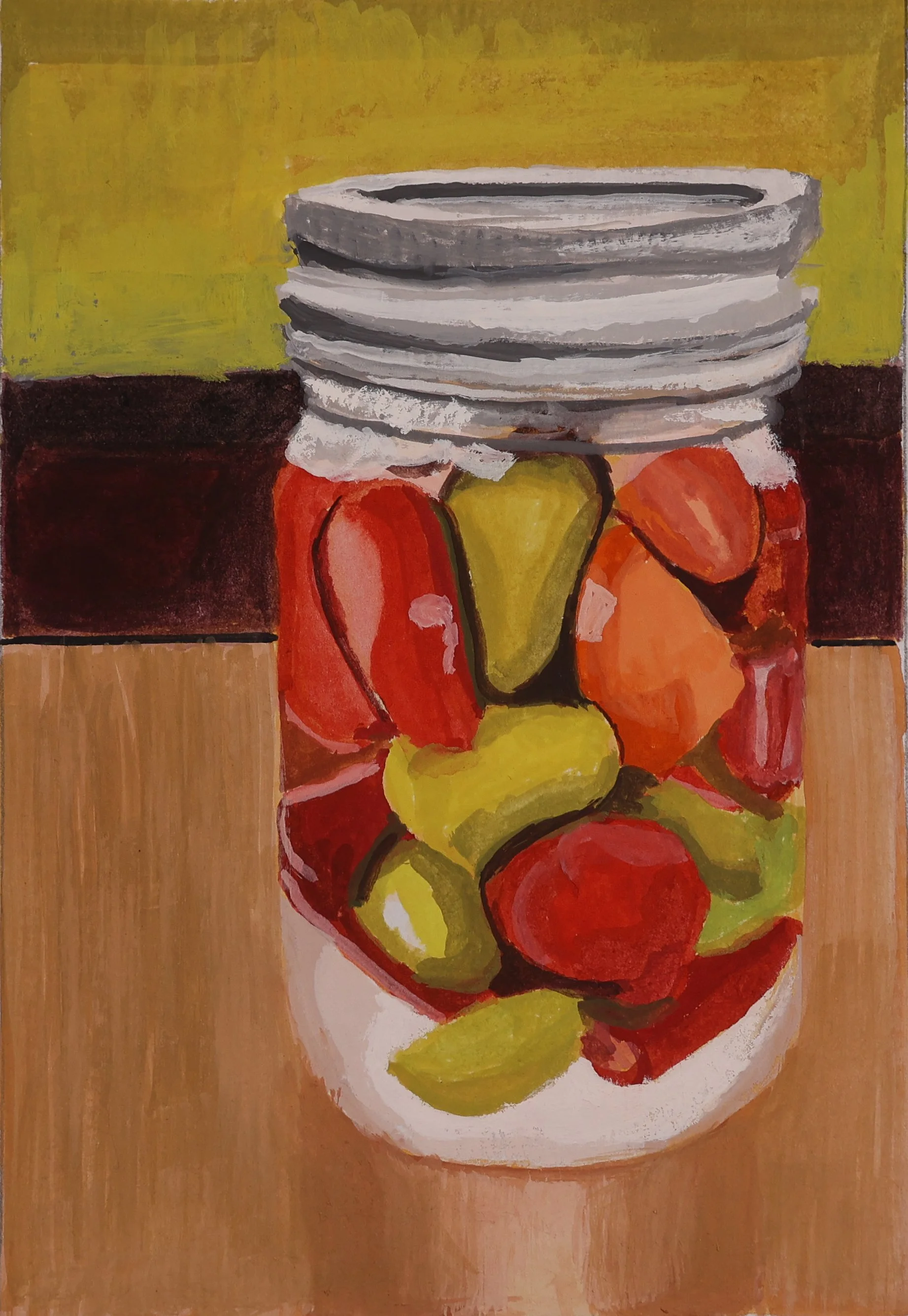 Pickled peppers - guache - John Alden 2024