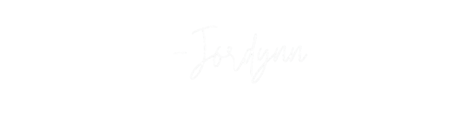 A black background with the word 'Jordyn' written in white cursive font in the center.