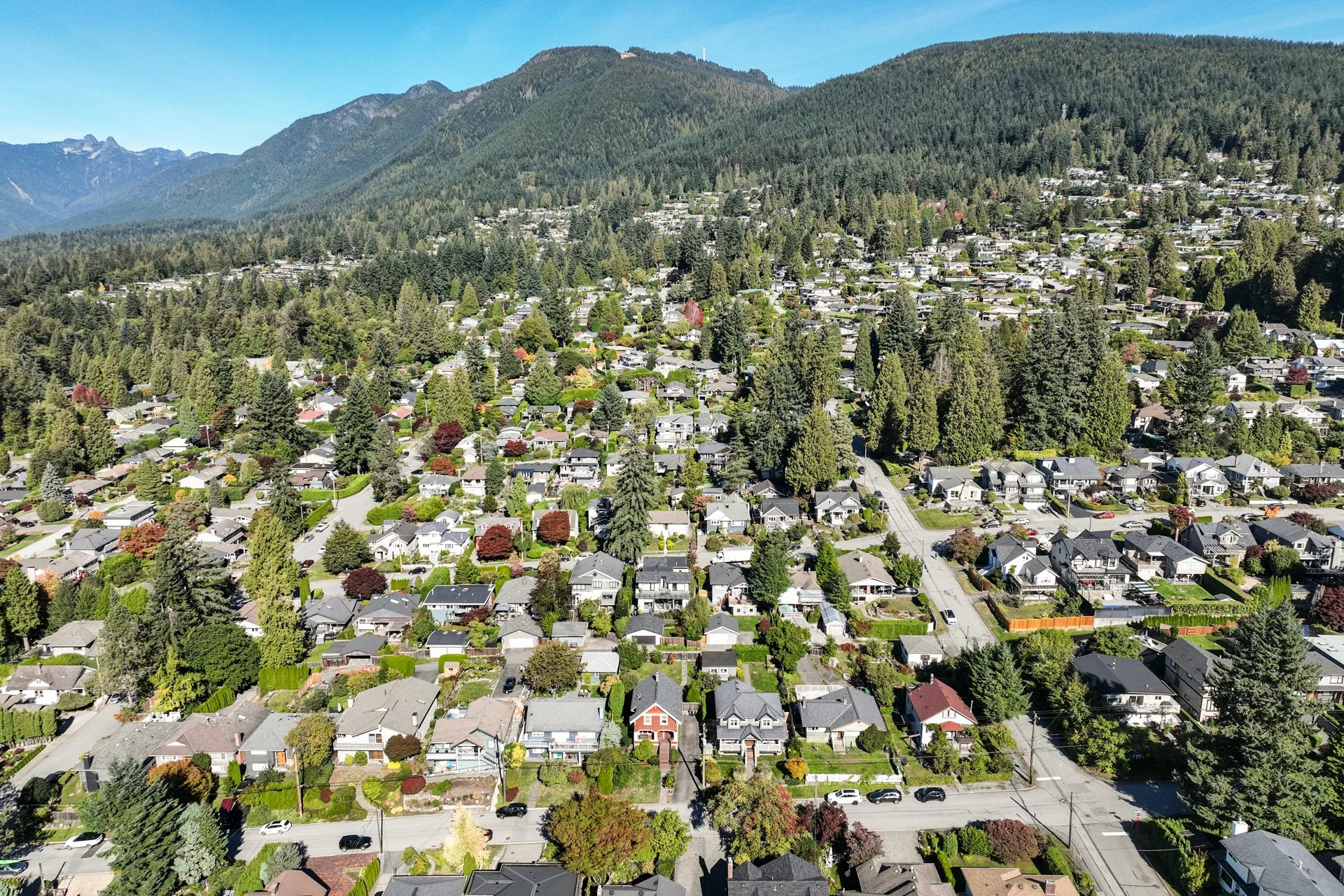 Aerial view of the Upper Lonsdale and Braemar corridor, North Vancouver