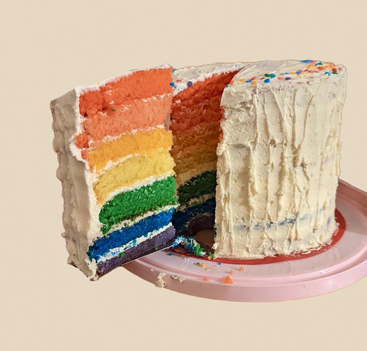 7- tier vanilla rainbow cake 