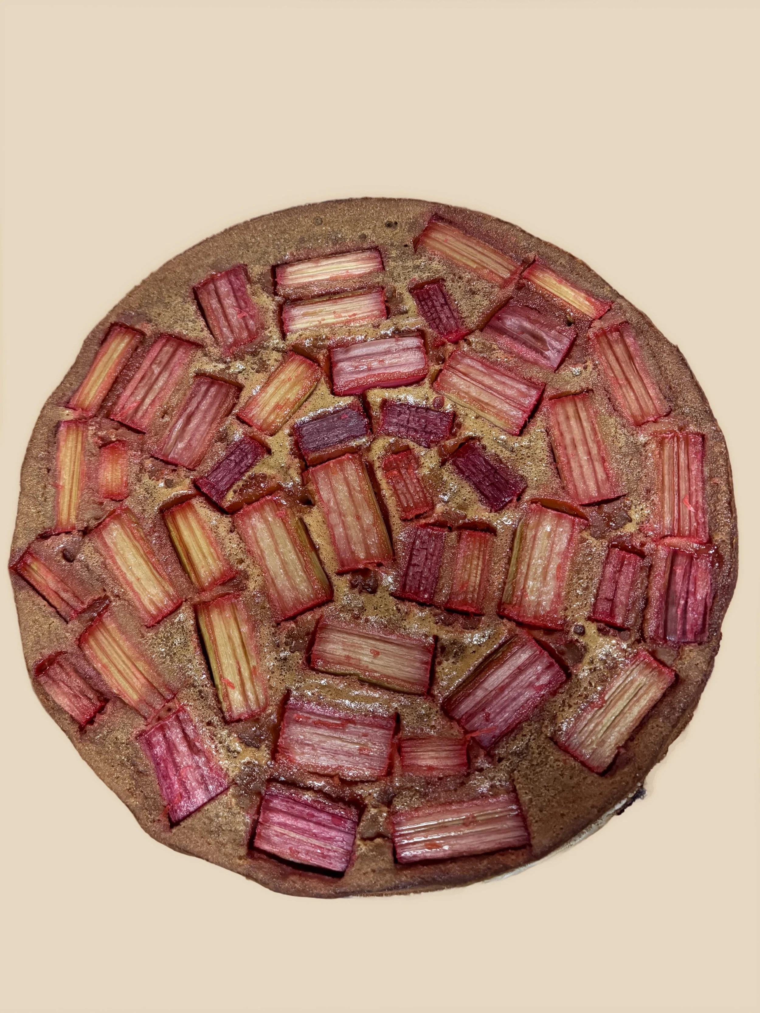 Lemon Rhubarb Mochi Cake GF