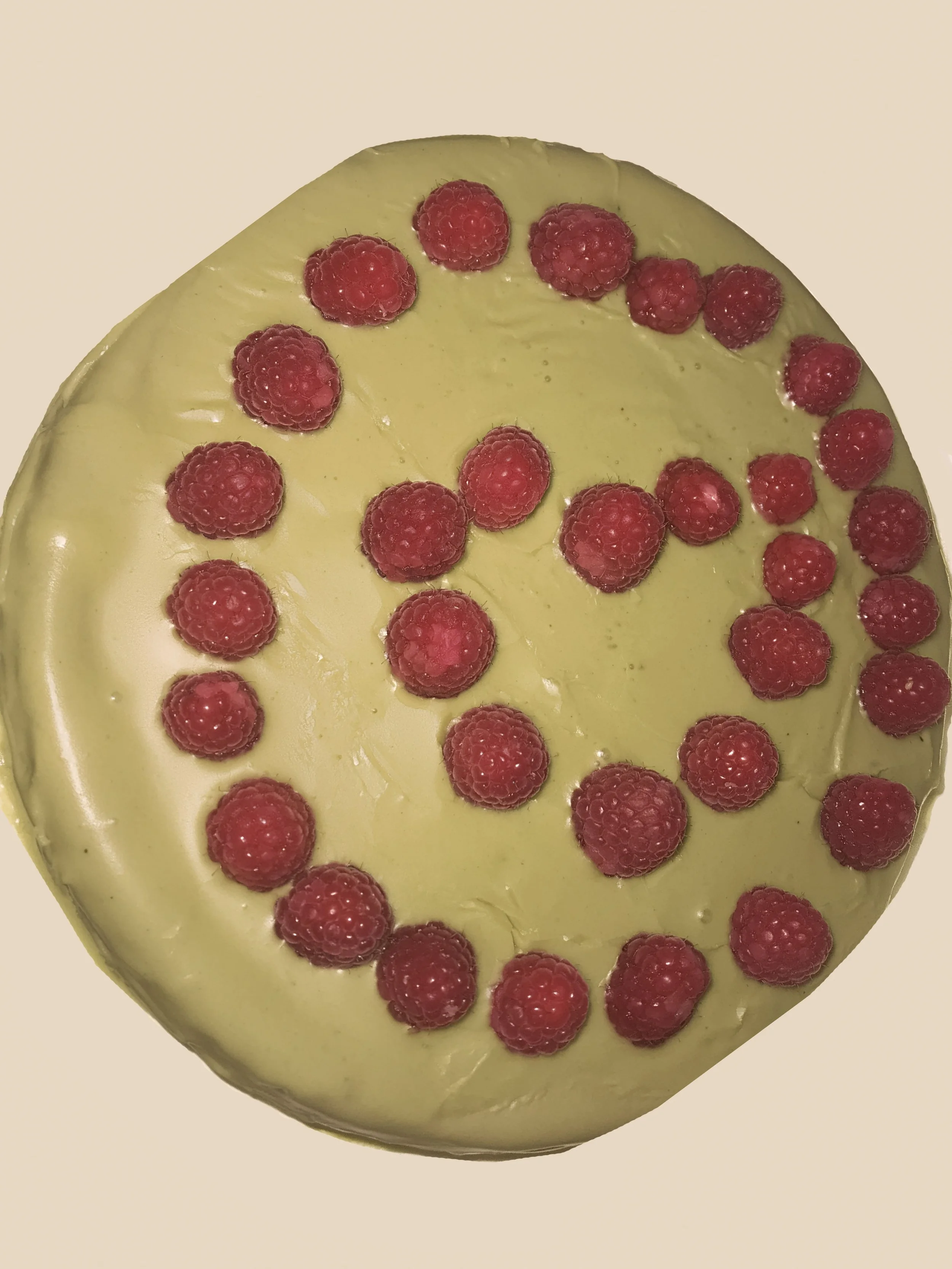 Raspberry-Mochi Butter Cake with Matcha Glaze  GF