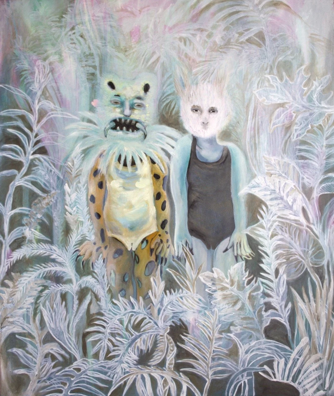  Diosas en la selva , 2020-21 
Acrílico y óleo sobre lienzo 
156 x 132 cm