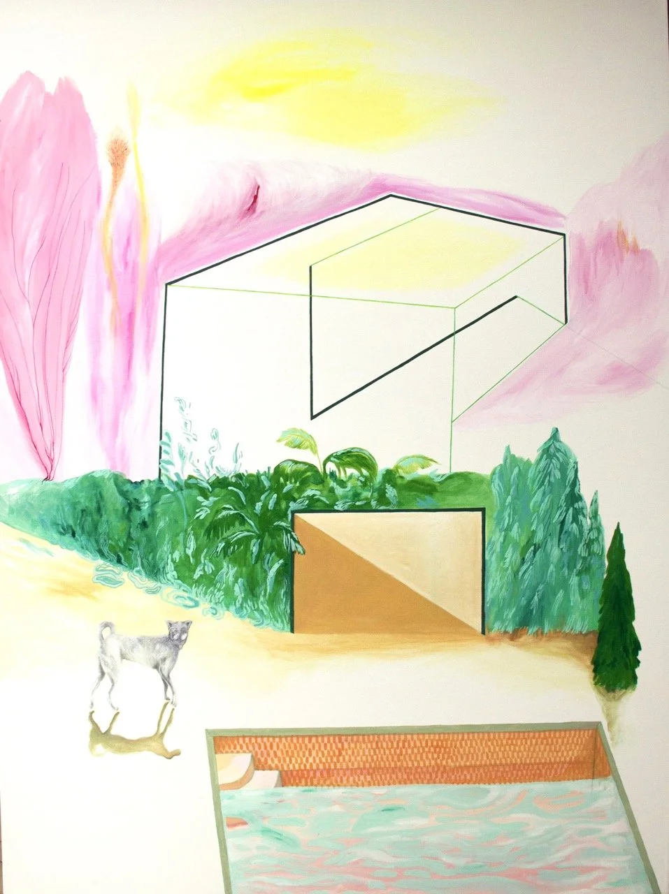  Piscina , 2022 
Acrílico y óleo sobre lienzo 
195 x 145 cm