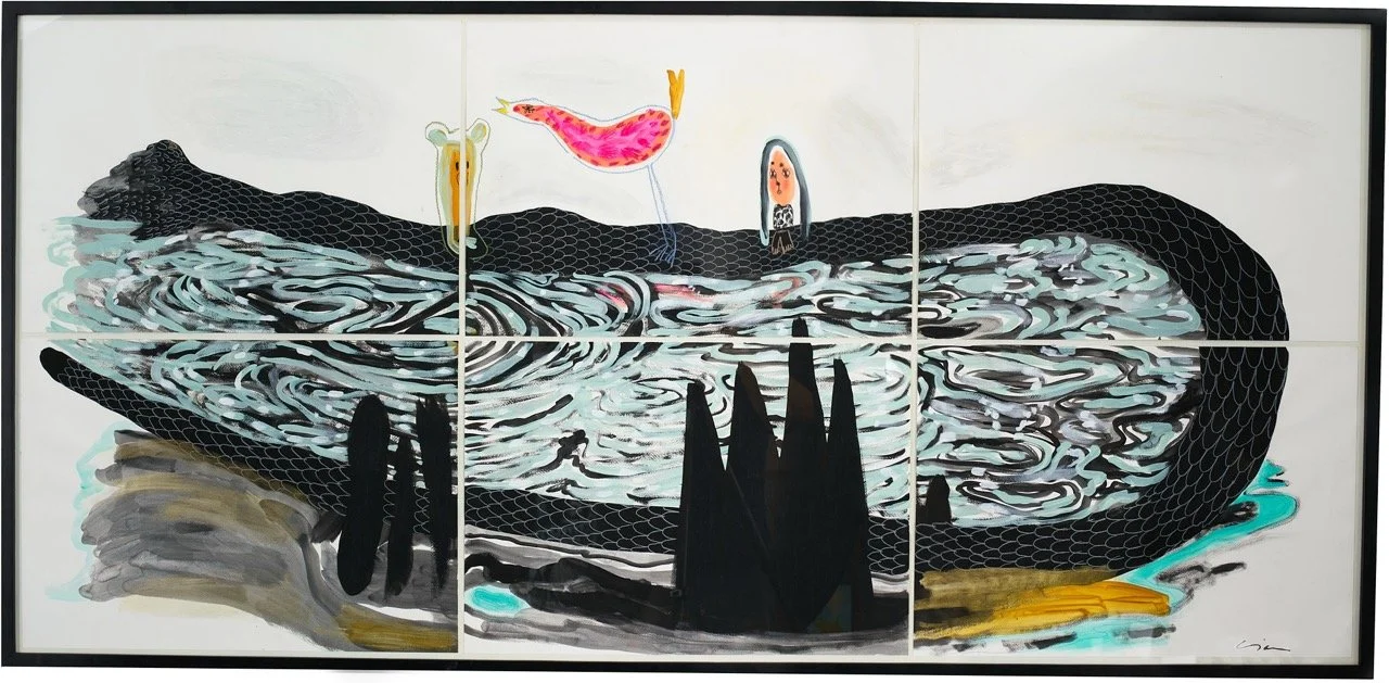  Lago , 2024 
Acrílico sobre papel 
183 x 87 cm