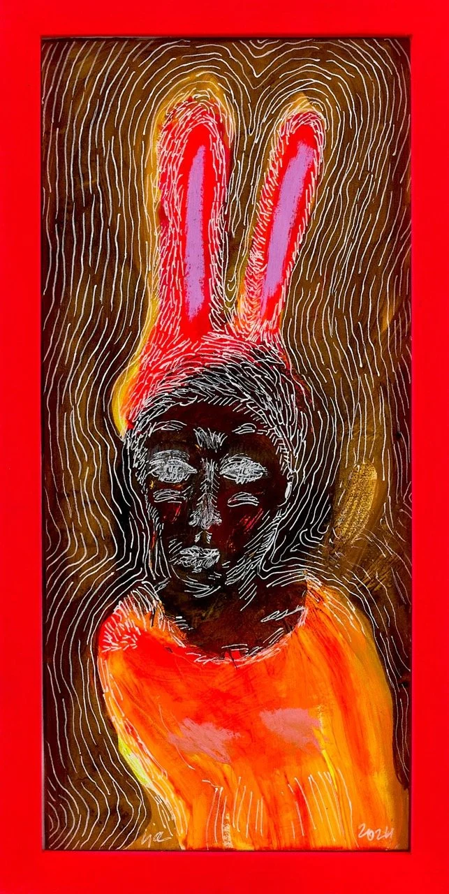  Conejo , 2024 
Acrílico sobre cartón 
12 x 25 cm