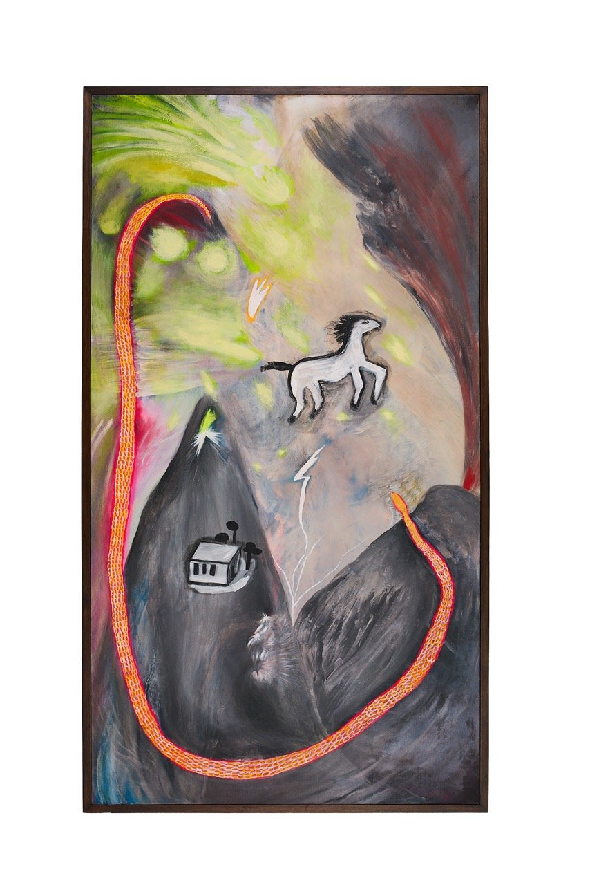  Tormenta , 2024 
Acrílico y pastel sobre tela 
205 x 100 cm
