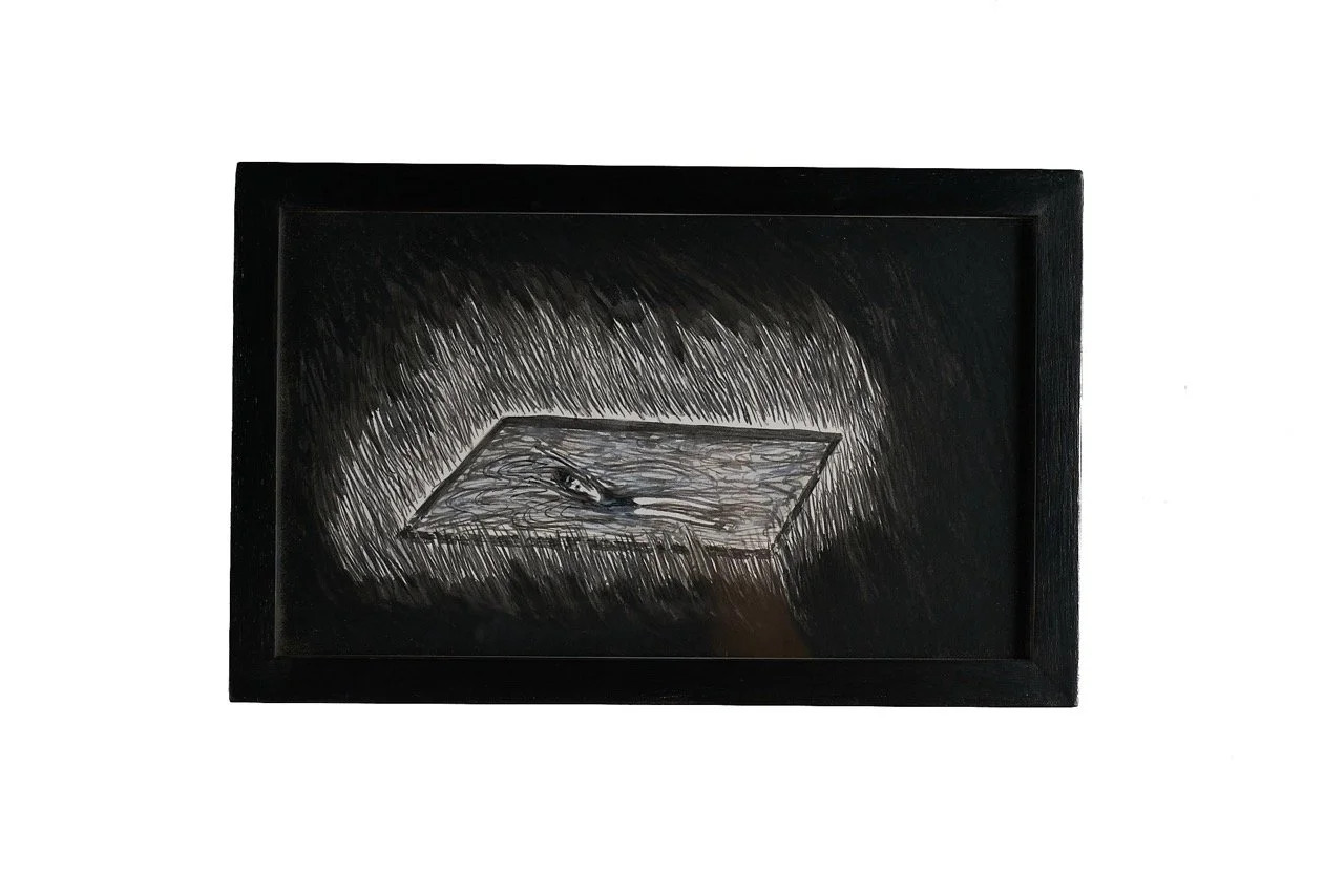  Piscina , 2024 
Acrílico y pastel sobre cartón 
21.5 x 12.5 cm