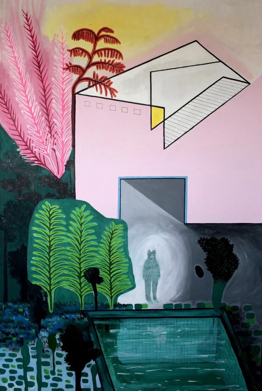  Peluche en piscina , 2019 
Óleo sobre lienzo 
195 x 132 cm