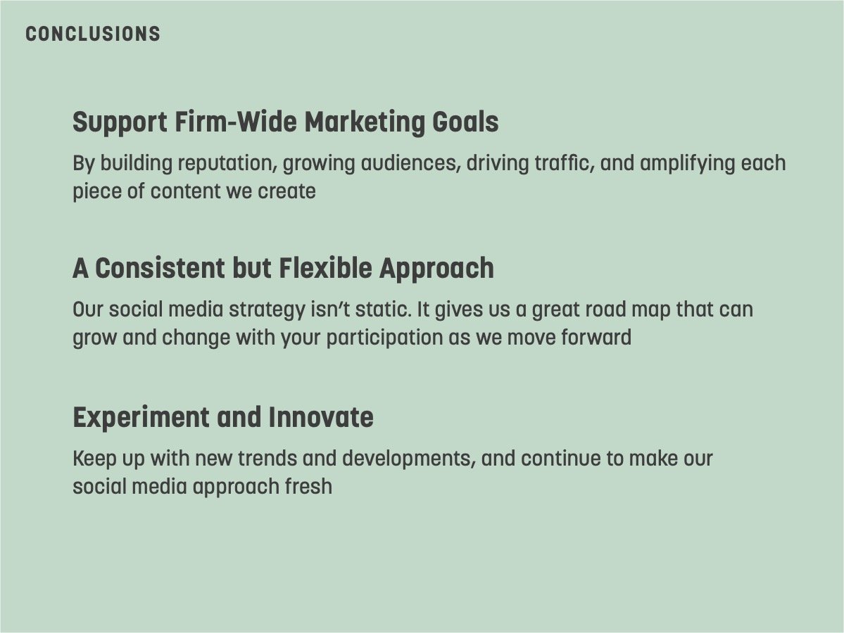 Strategy conclusions presented to principals
