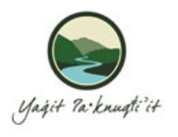 First Nations Logo with a circular design of a mountain landscape, river, and green fields, with the text 'Yapati Ta'knuqt' below.