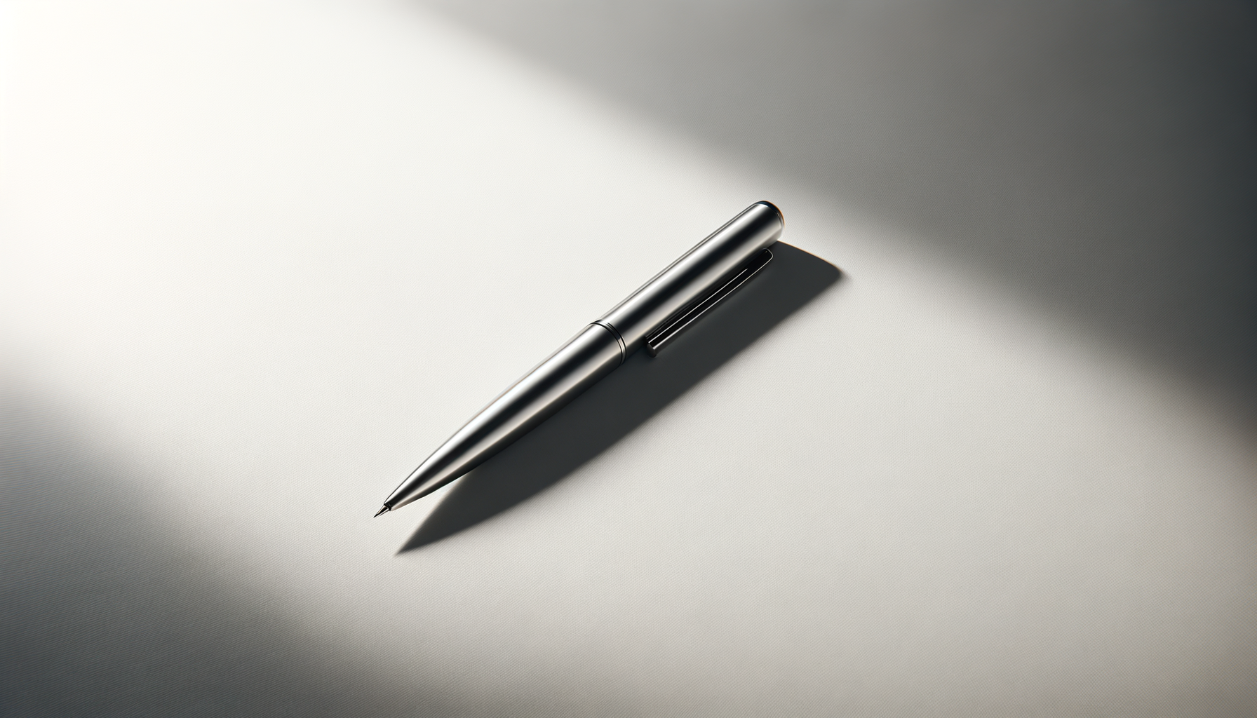 minimal pen beside blank page soft neutral tones writing reflection