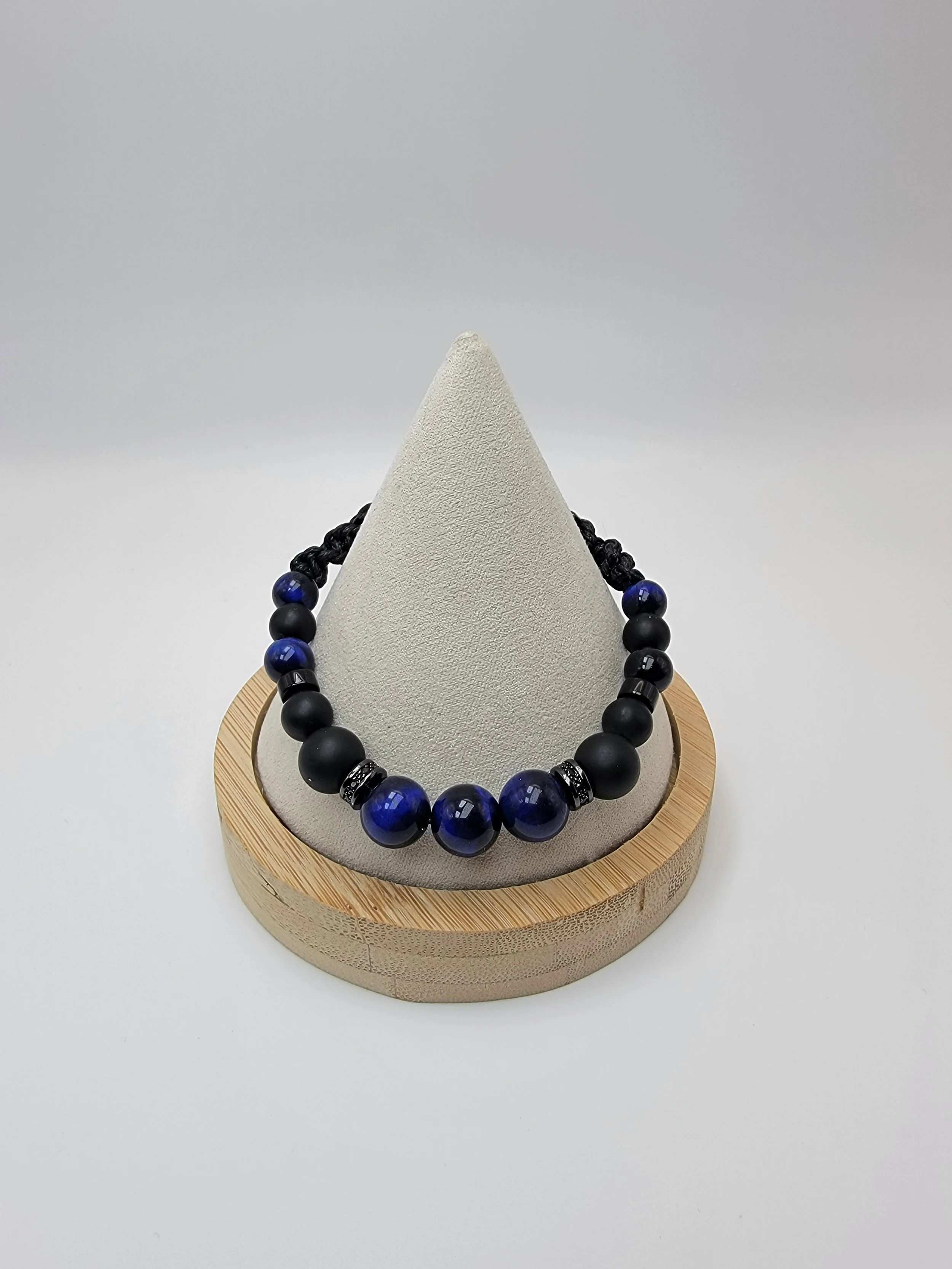 Sapphire Tiger's Eye & Onyx Bracelet