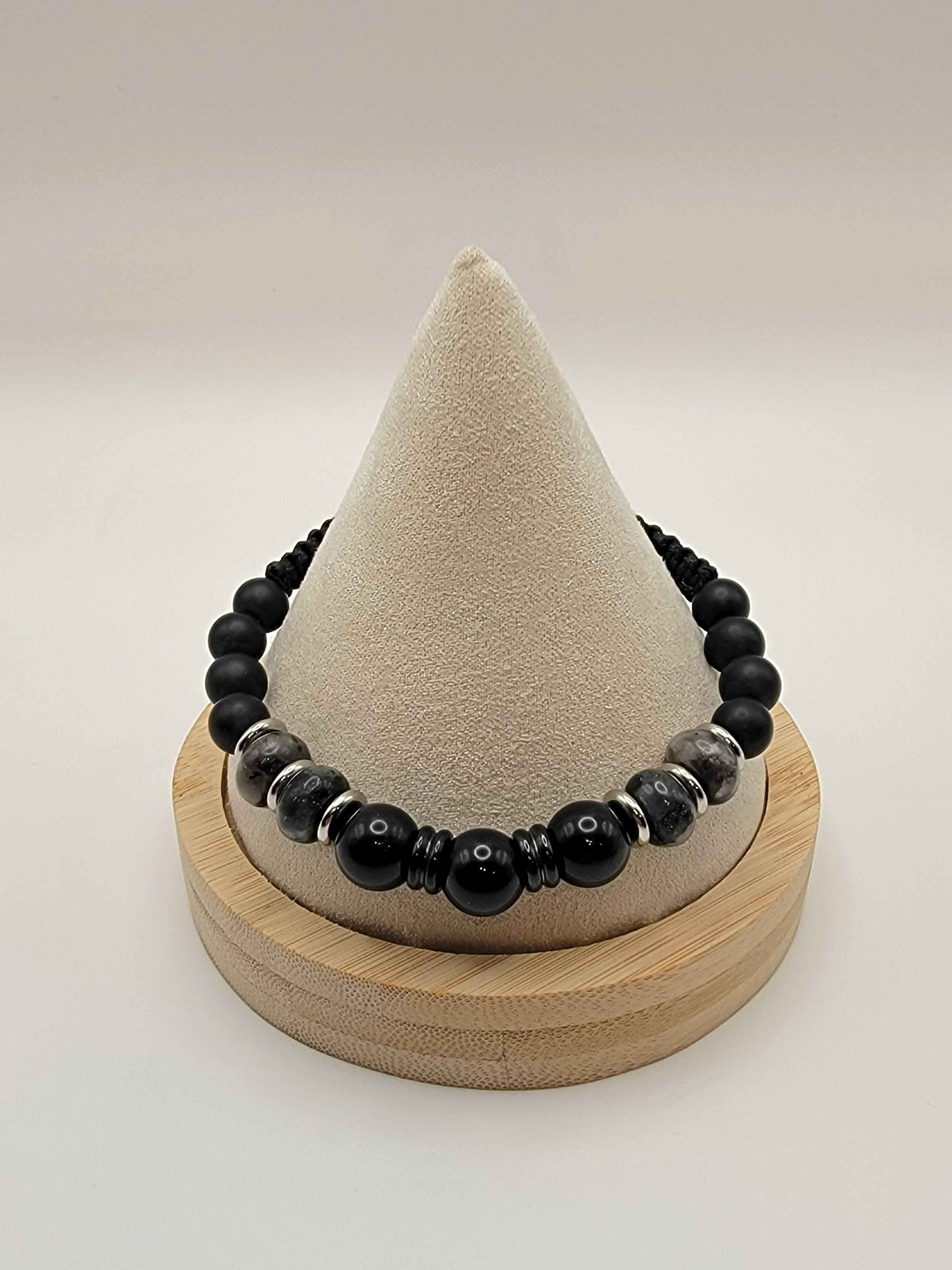 Elegant Obsidian & Onyx Bracelet