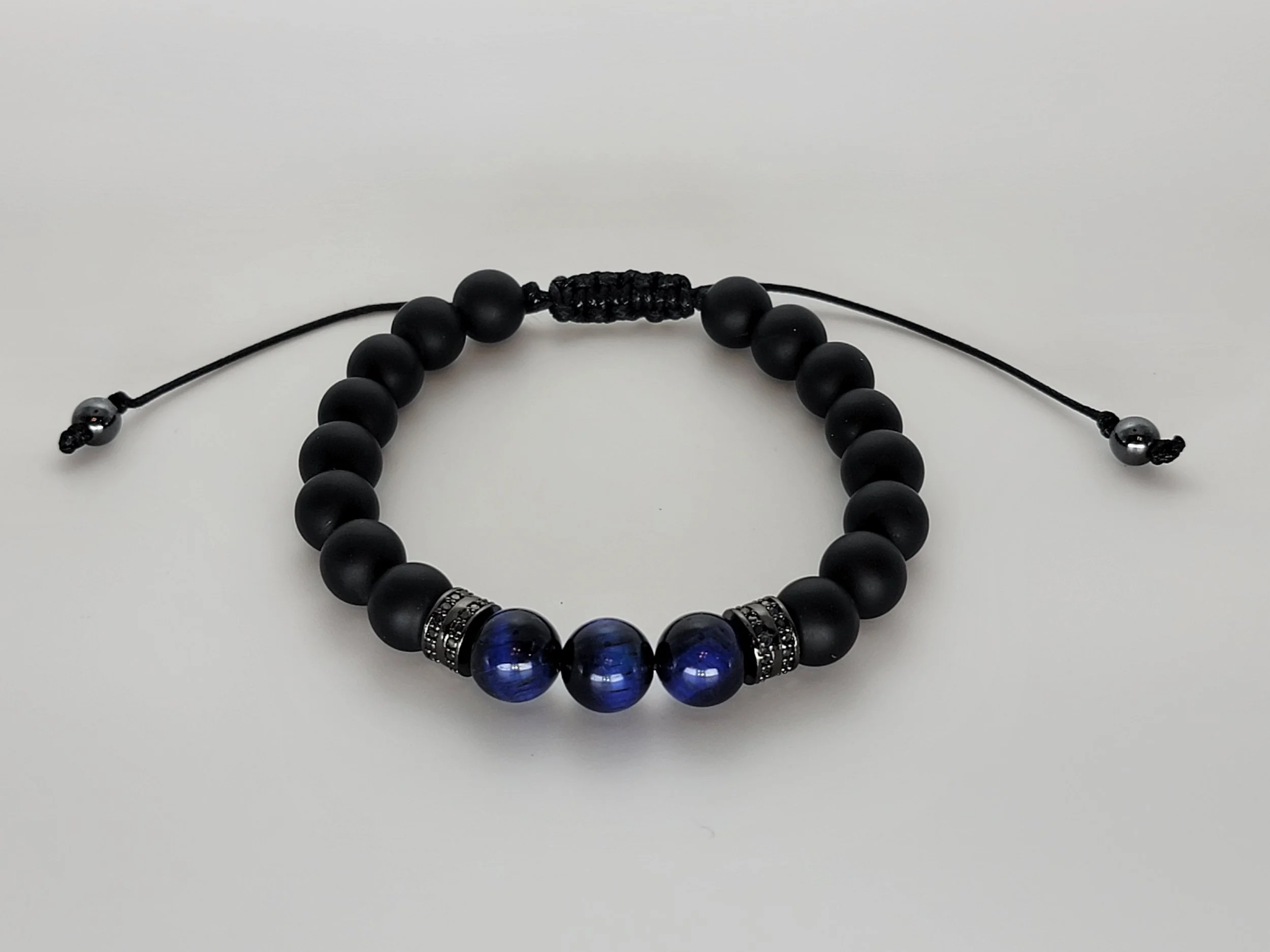 Sapphire Tiger's Eye & Onyx Bracelet