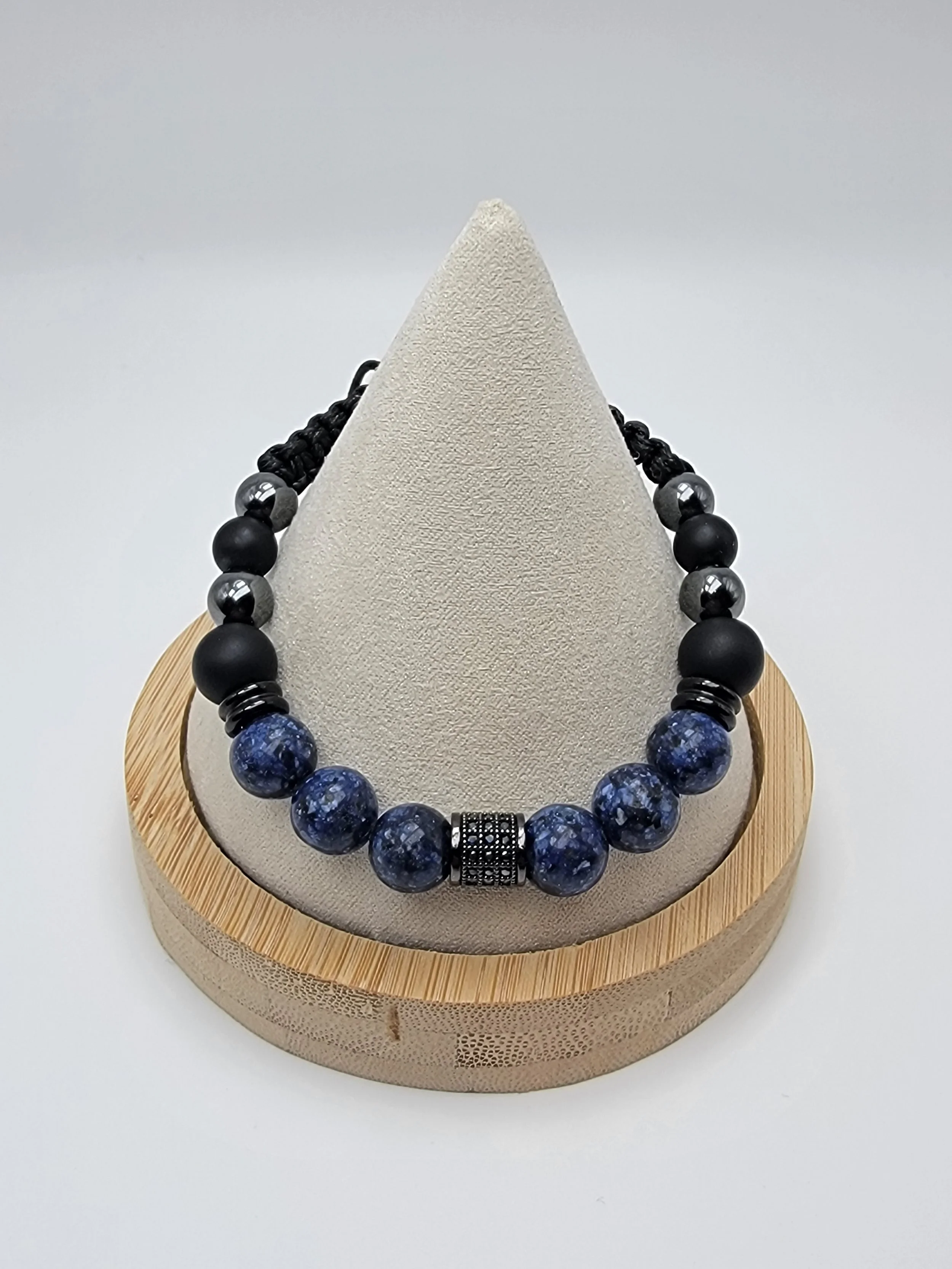 Sodalite, Black Hematite & Onyx Bracelet