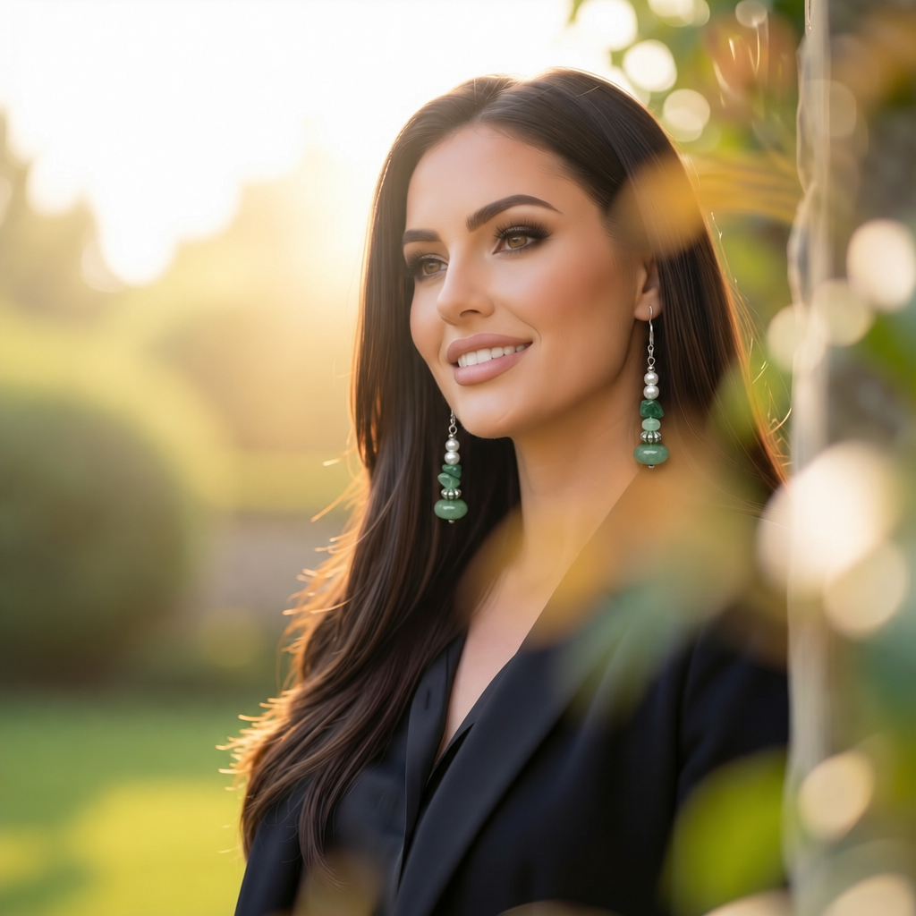 Jade and Pearl Dangle Earrings