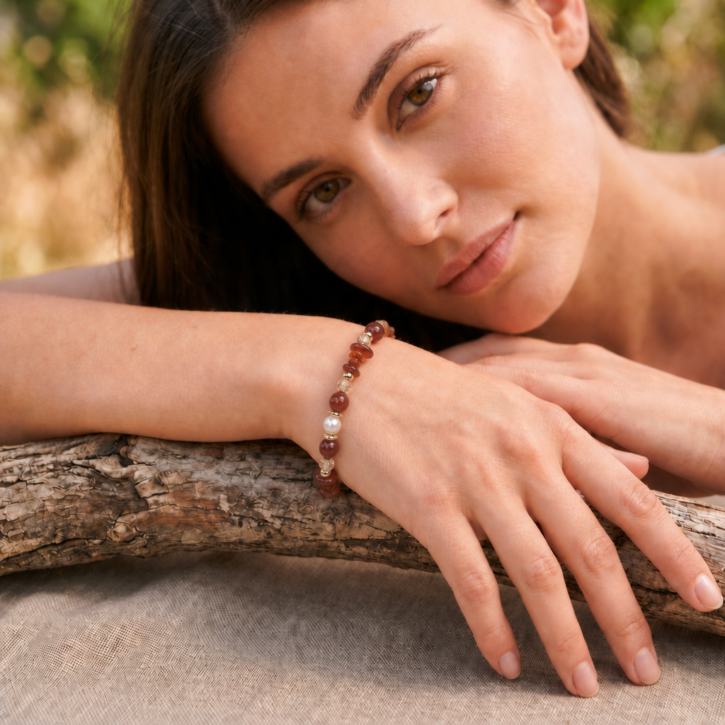 Carnelian & Pearl Harmony Bracelet