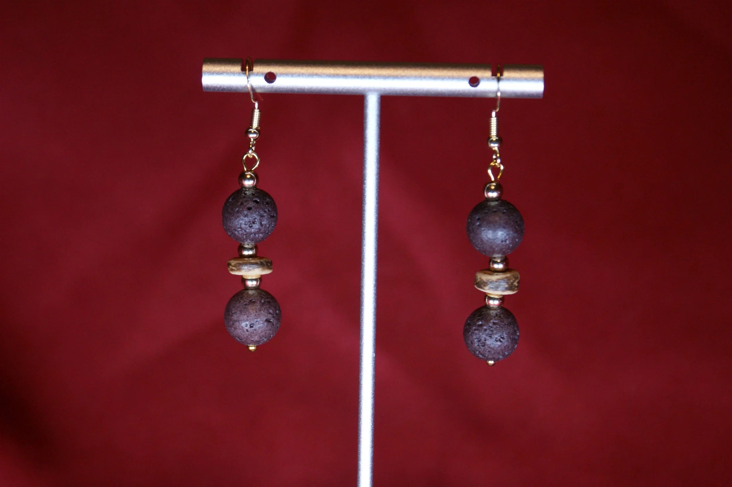 Lava Stone Drop Earrings