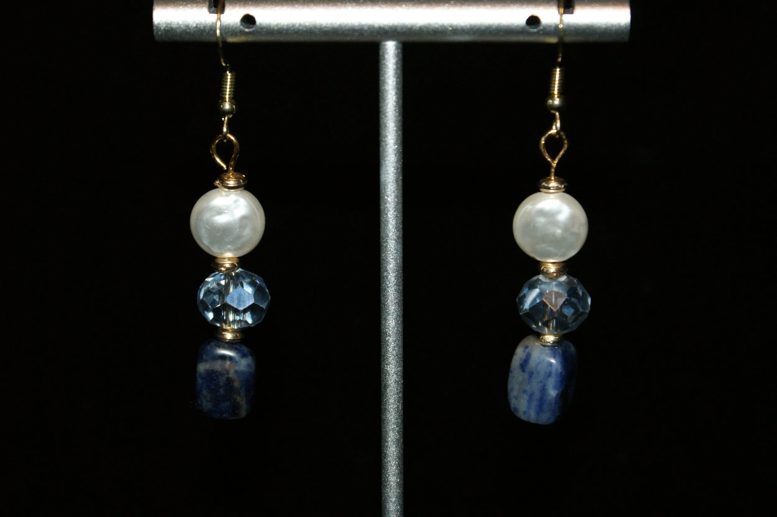 Blue Gem Drop Earrings