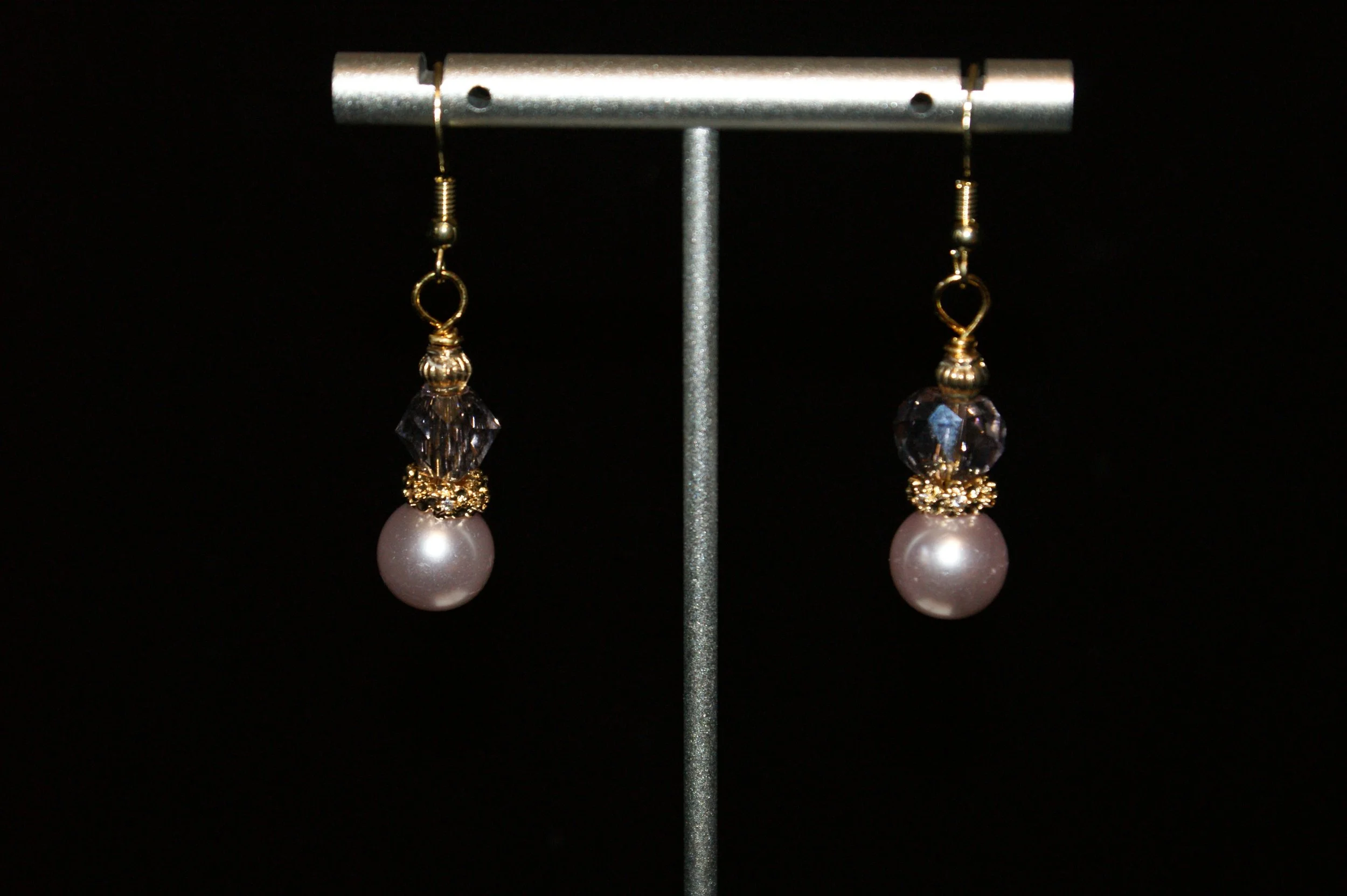 Elegant Pearl & Crystal Drop Earrings