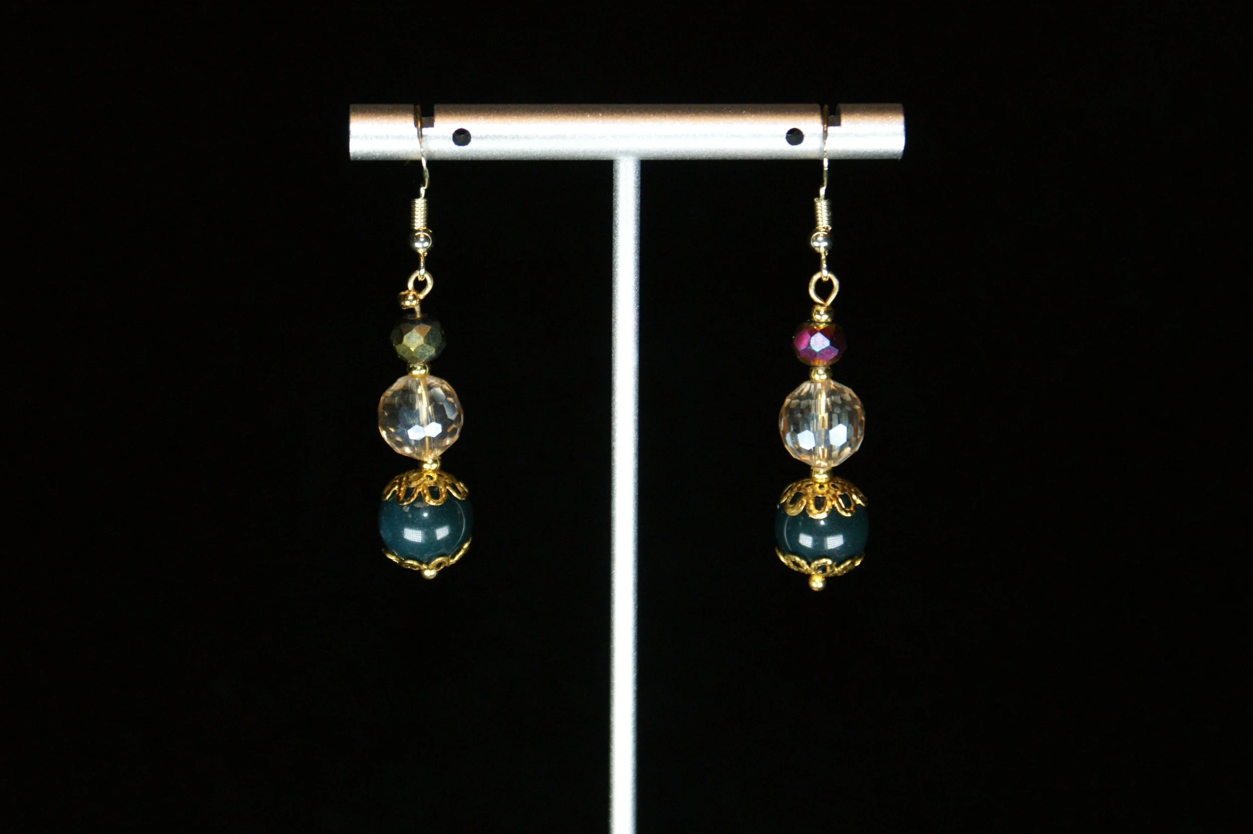Elegant Gemstone and Glass Beaded Earrings