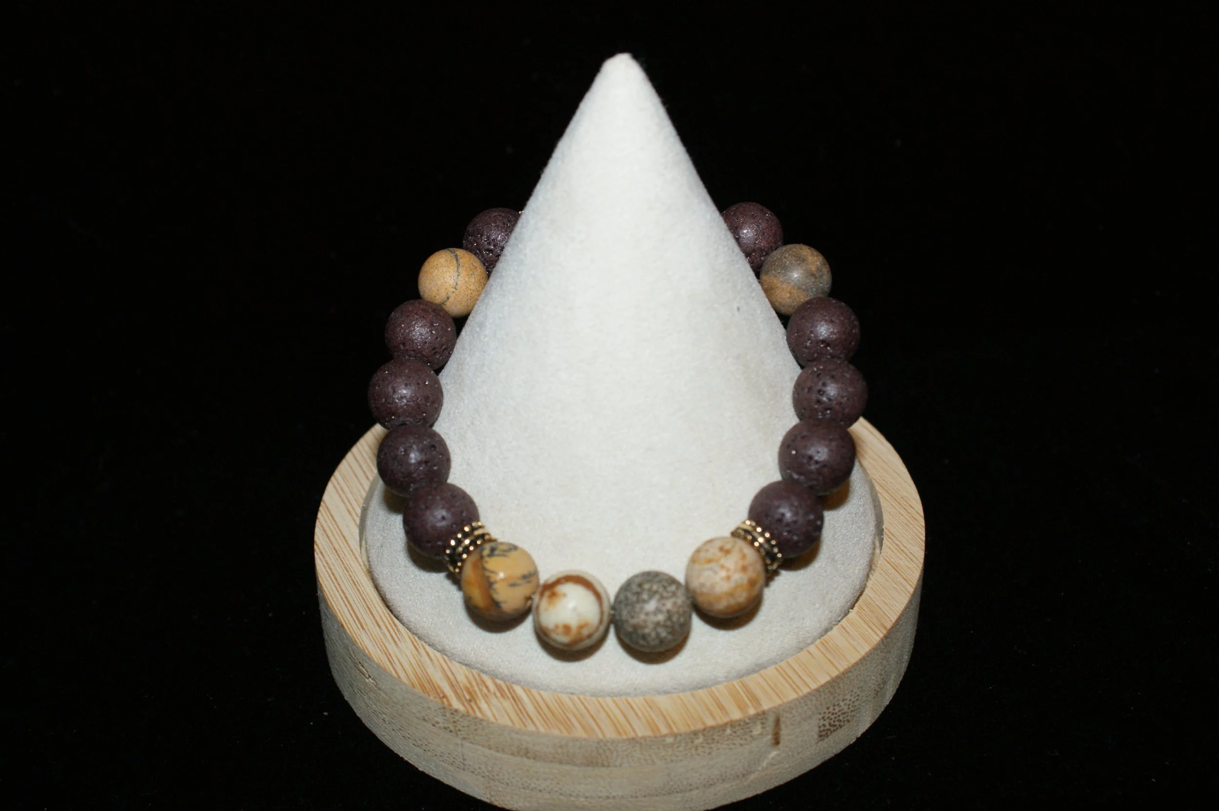 Lava and Jasper Bead Bracelet
