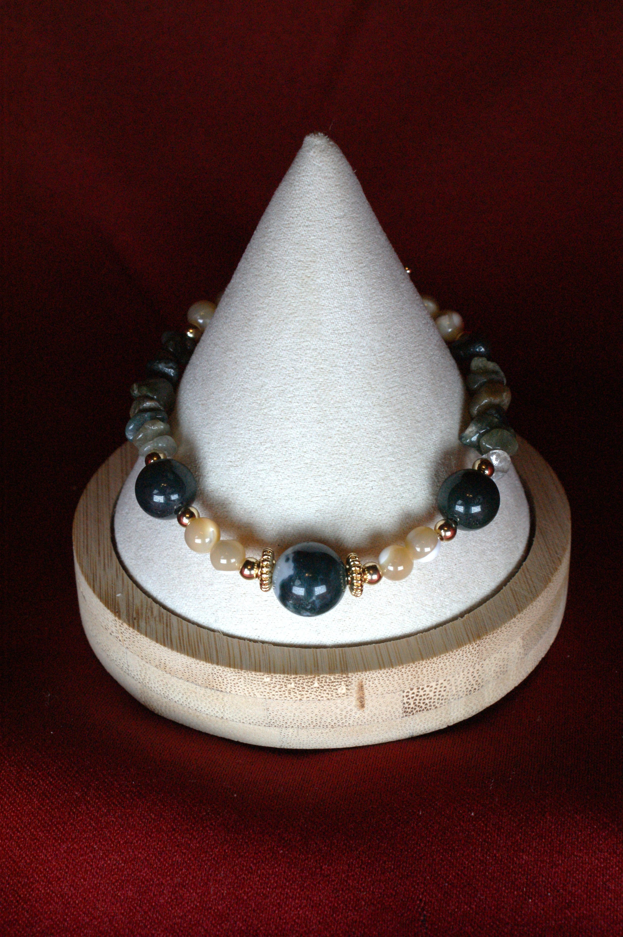 Handcrafted Jasper & Gold Accent Bracelet